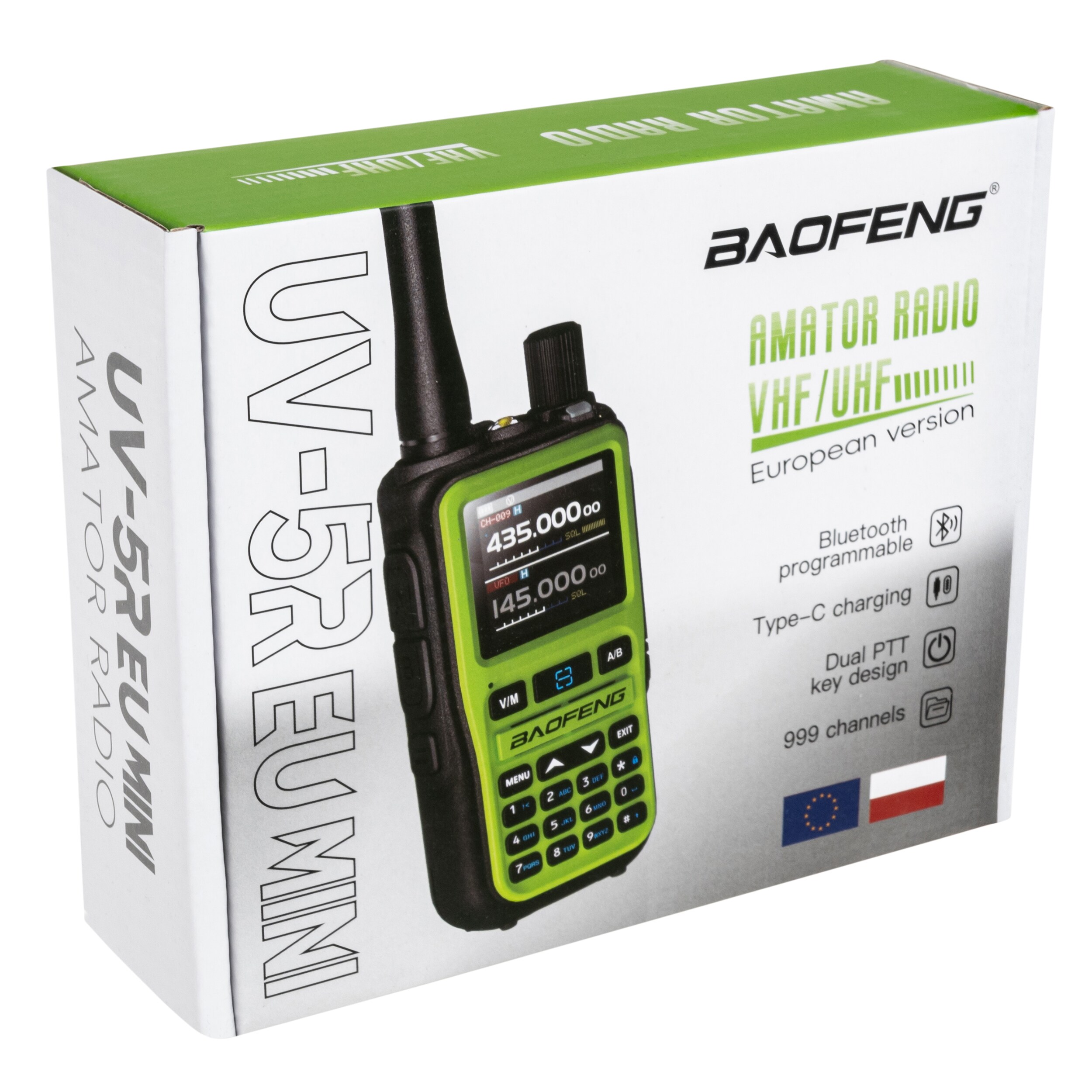 Радіостанція Baofeng UV-5R EU Mini 1600 мАг - Green