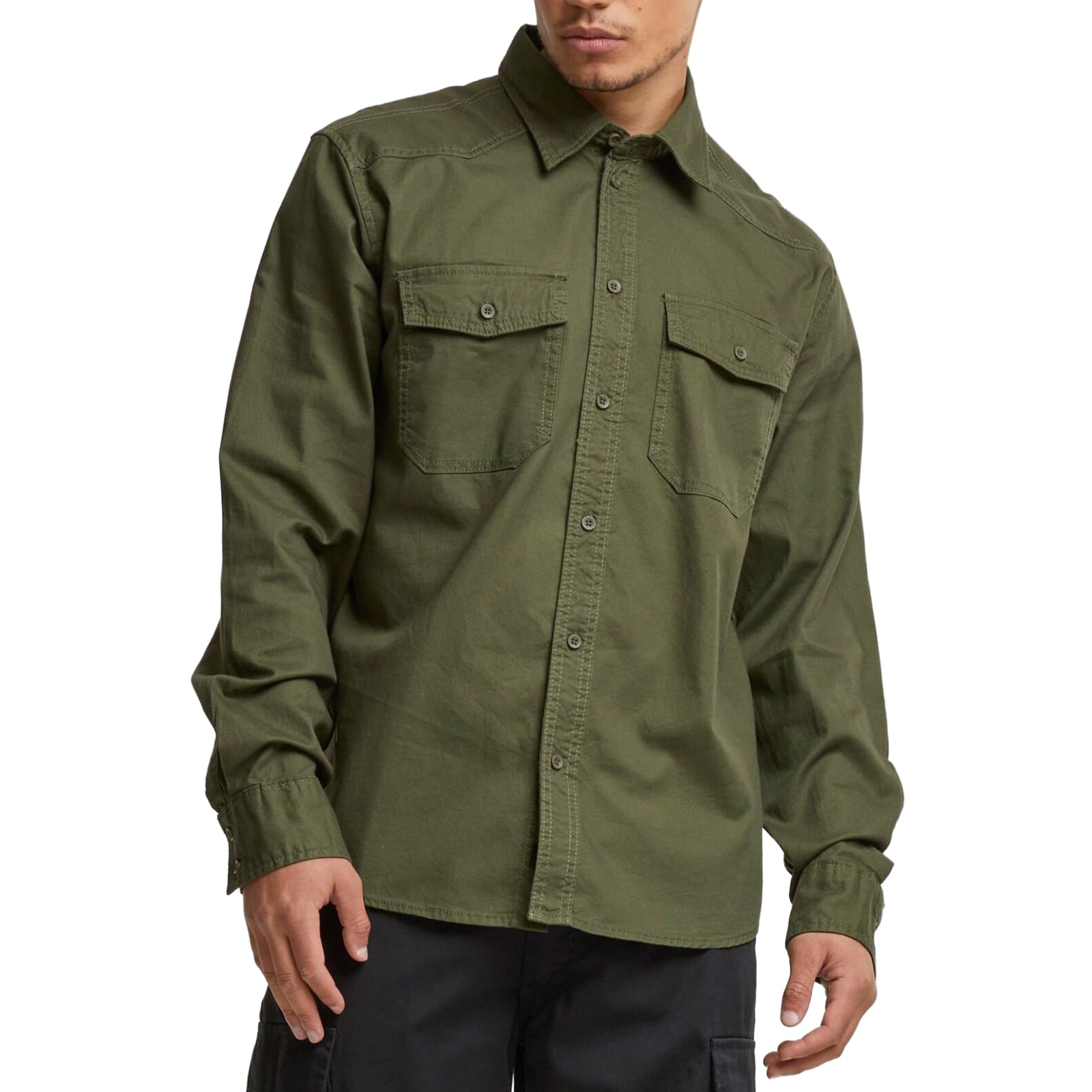 Сорочка Brandit Flannel Shirt Long Sleeve - Olive