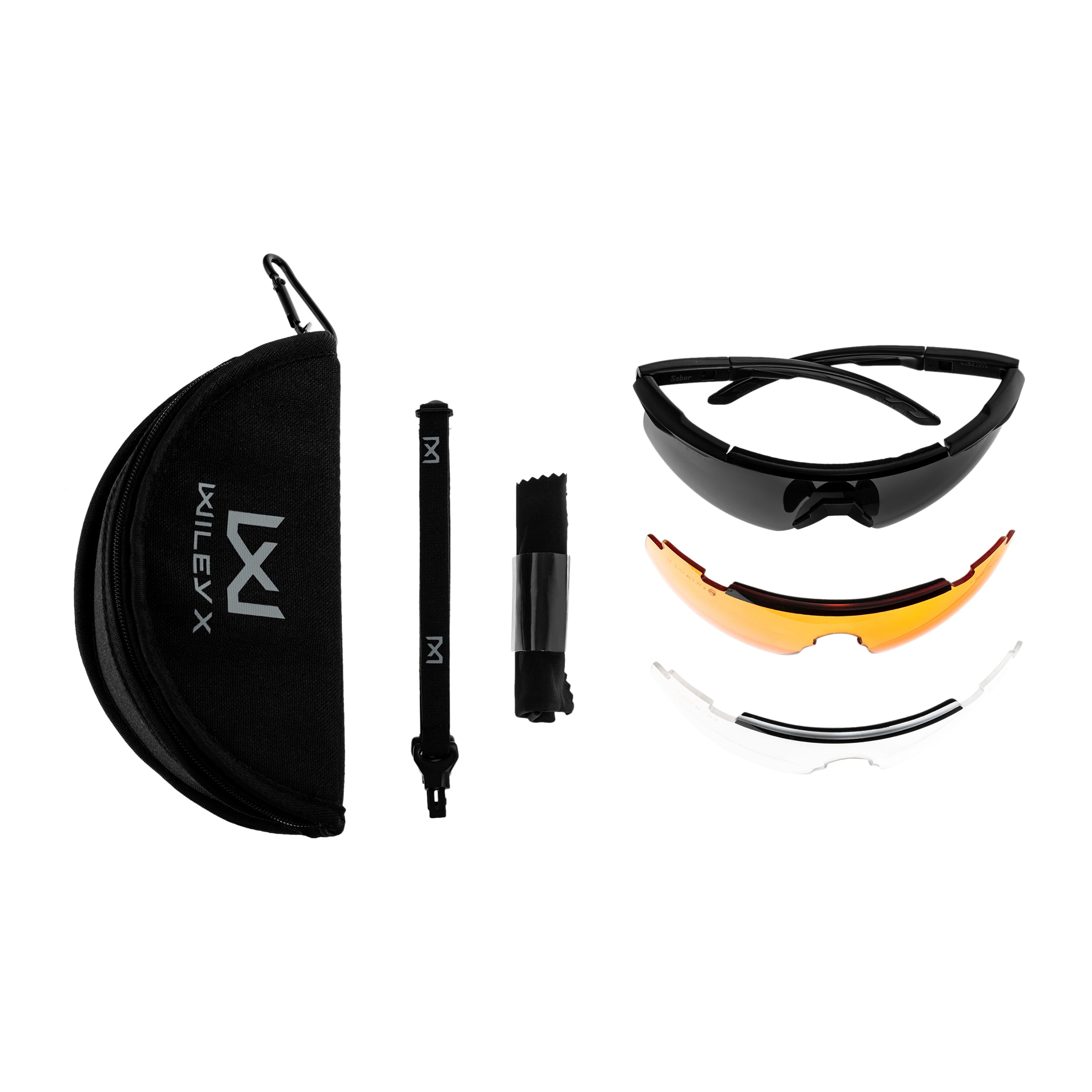 Тактичні окуляри Wiley X Saber Advanced Set 3in1 - Grey/Clear/Light Rust/Matte Black + Anti-Fog Cleaner Kit - набір