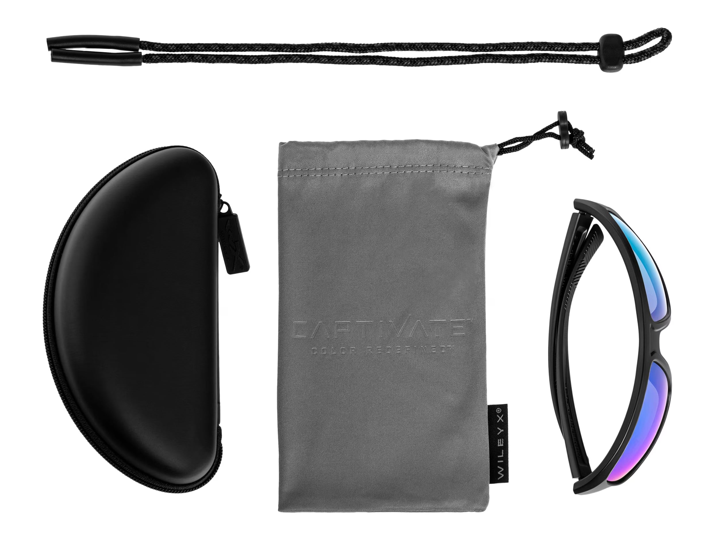 Тактичні окуляри Wiley X Contend - Captivate Polarized Blue Mirror/Matte Graphite + Anti-Fog Cleaner Kit - набір