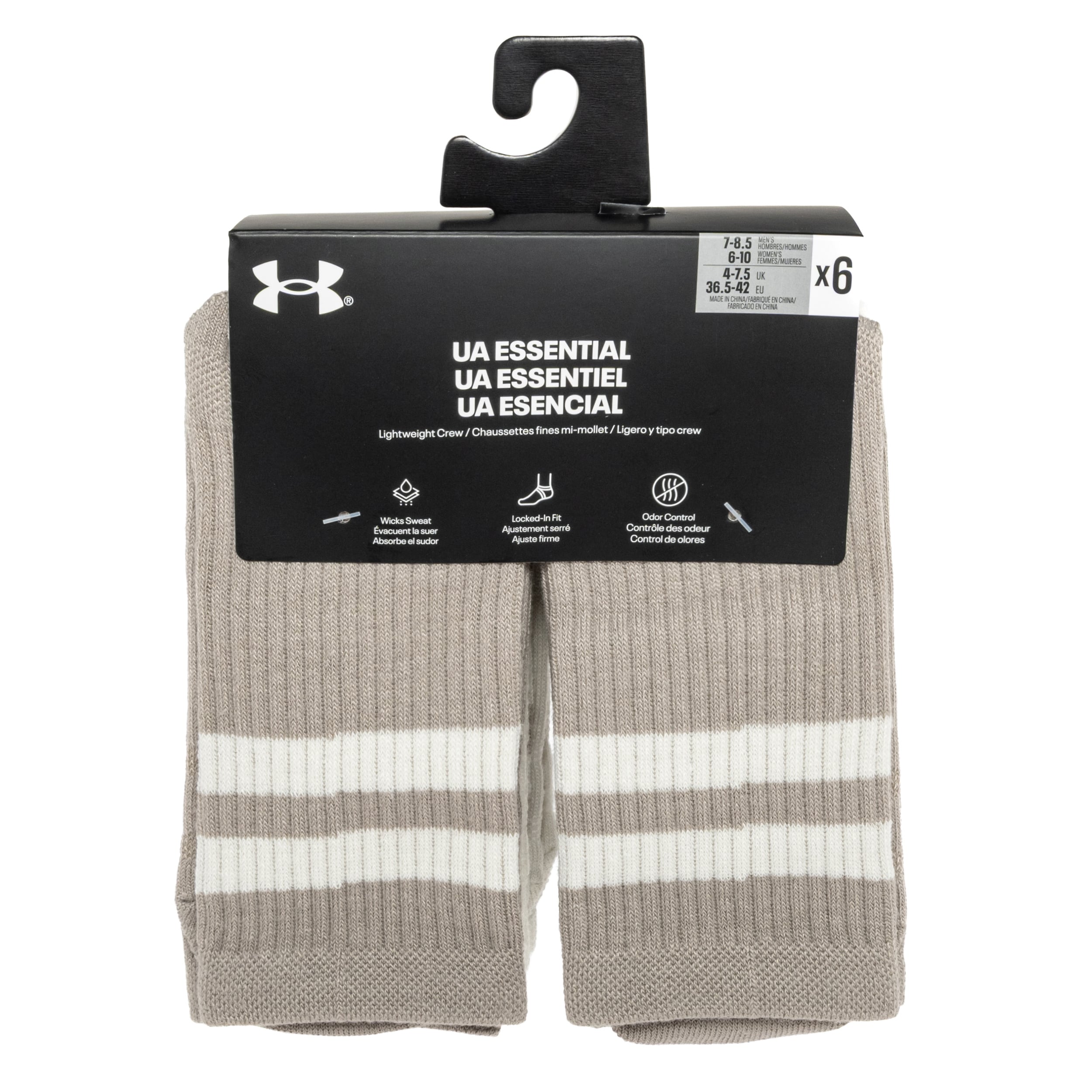 Шкарпетки Under Armour Essential Crew Timberwolf Taupe / Stone - 6 пар