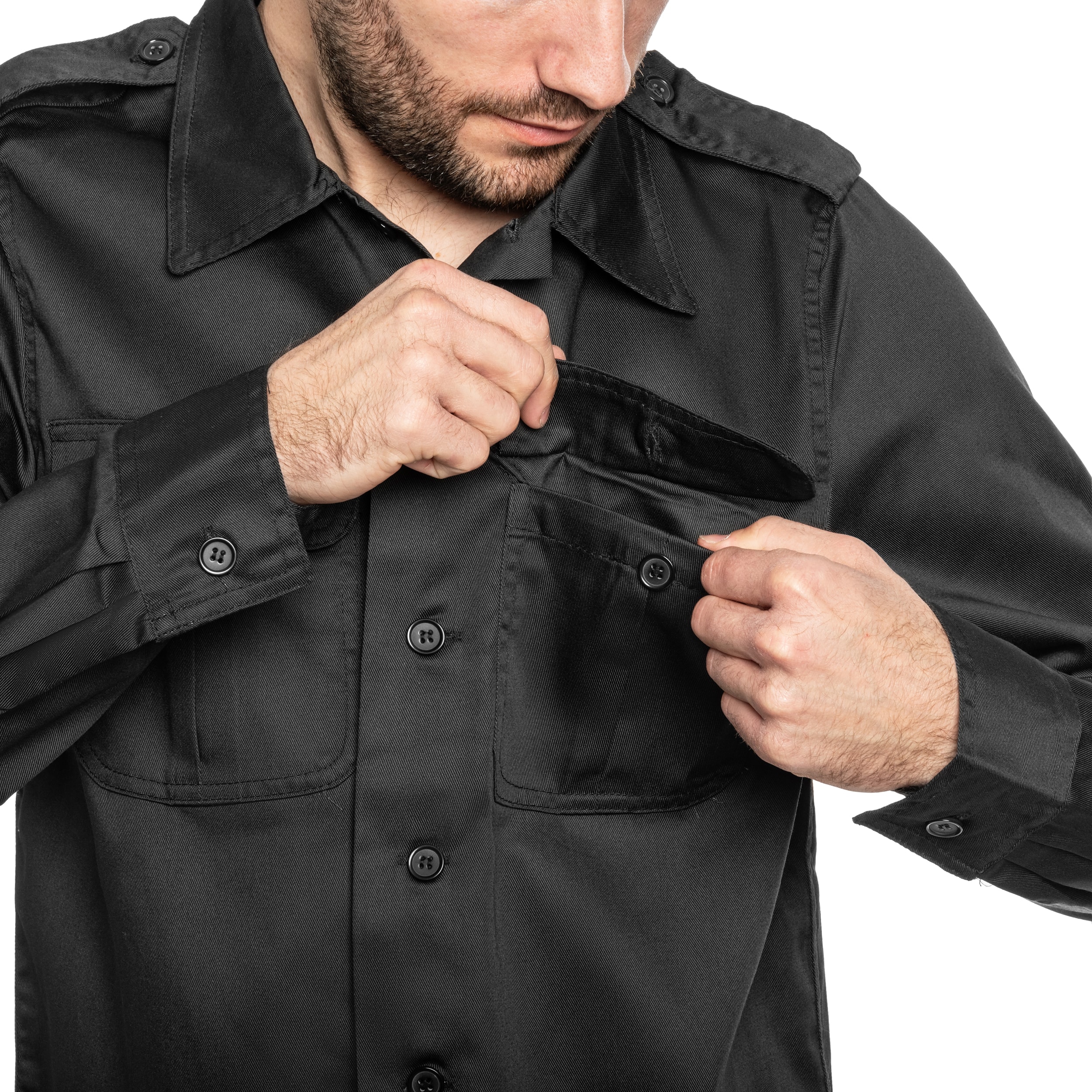 Сорочка Brandit US Hemd Long Sleeve - Black