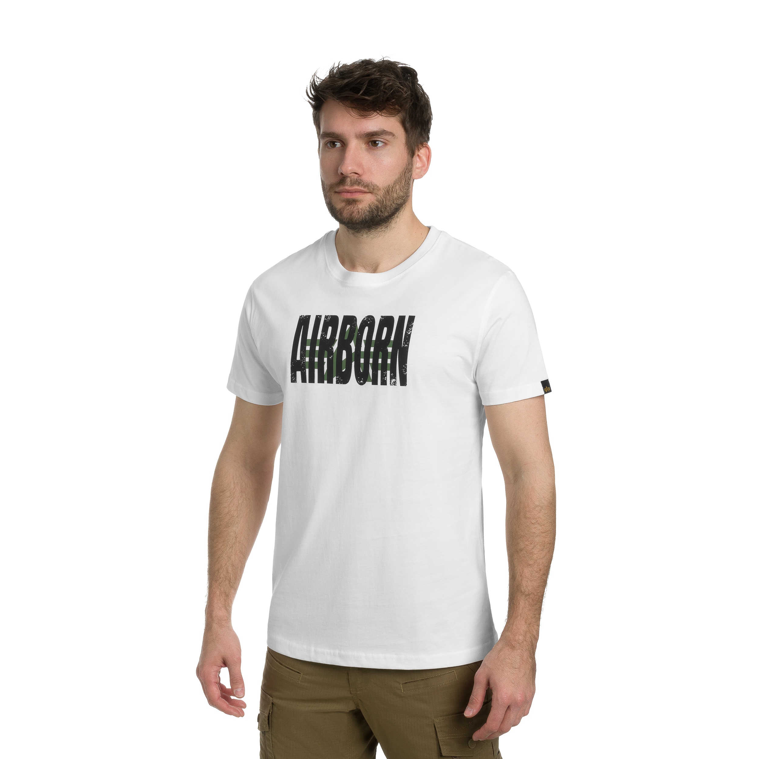 Футболка T-Shirt Alpha Industries Logo Airborn - White
