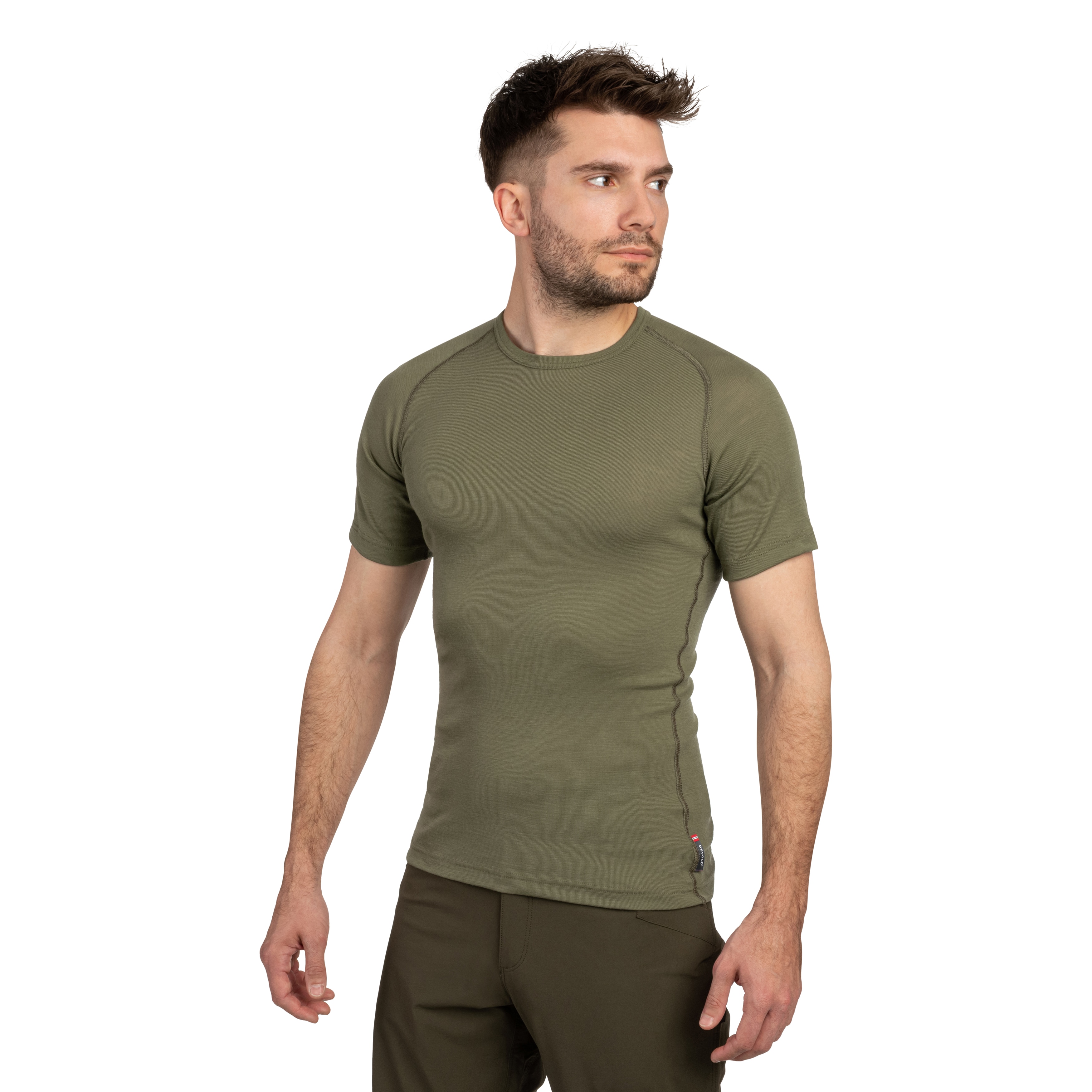 Термоактивна футболка Devold Lauparen Merino Base Short Sleeve - Olive