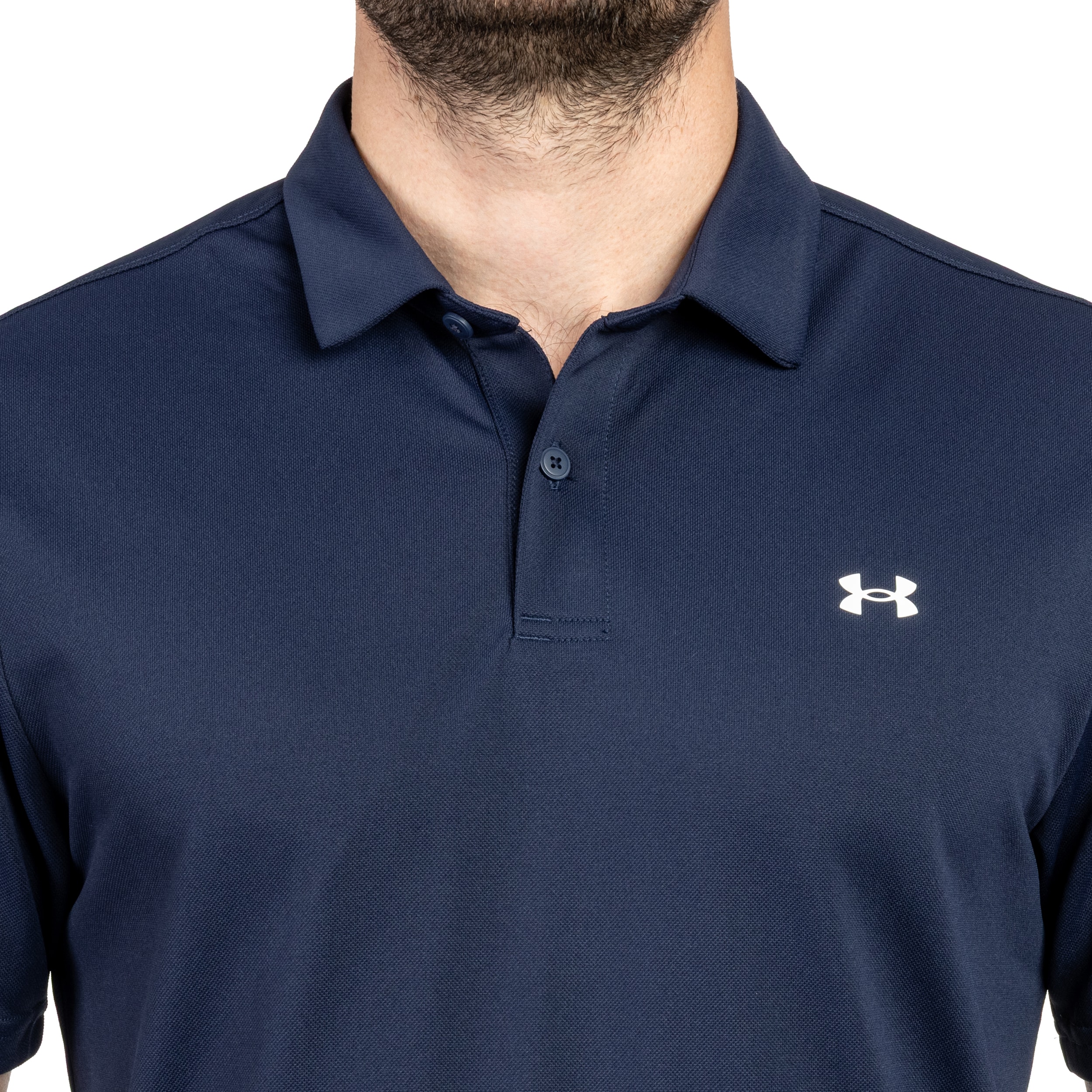 Термоактивна футболка поло Under Armour Tee To Green Pique - Navy Blue/White
