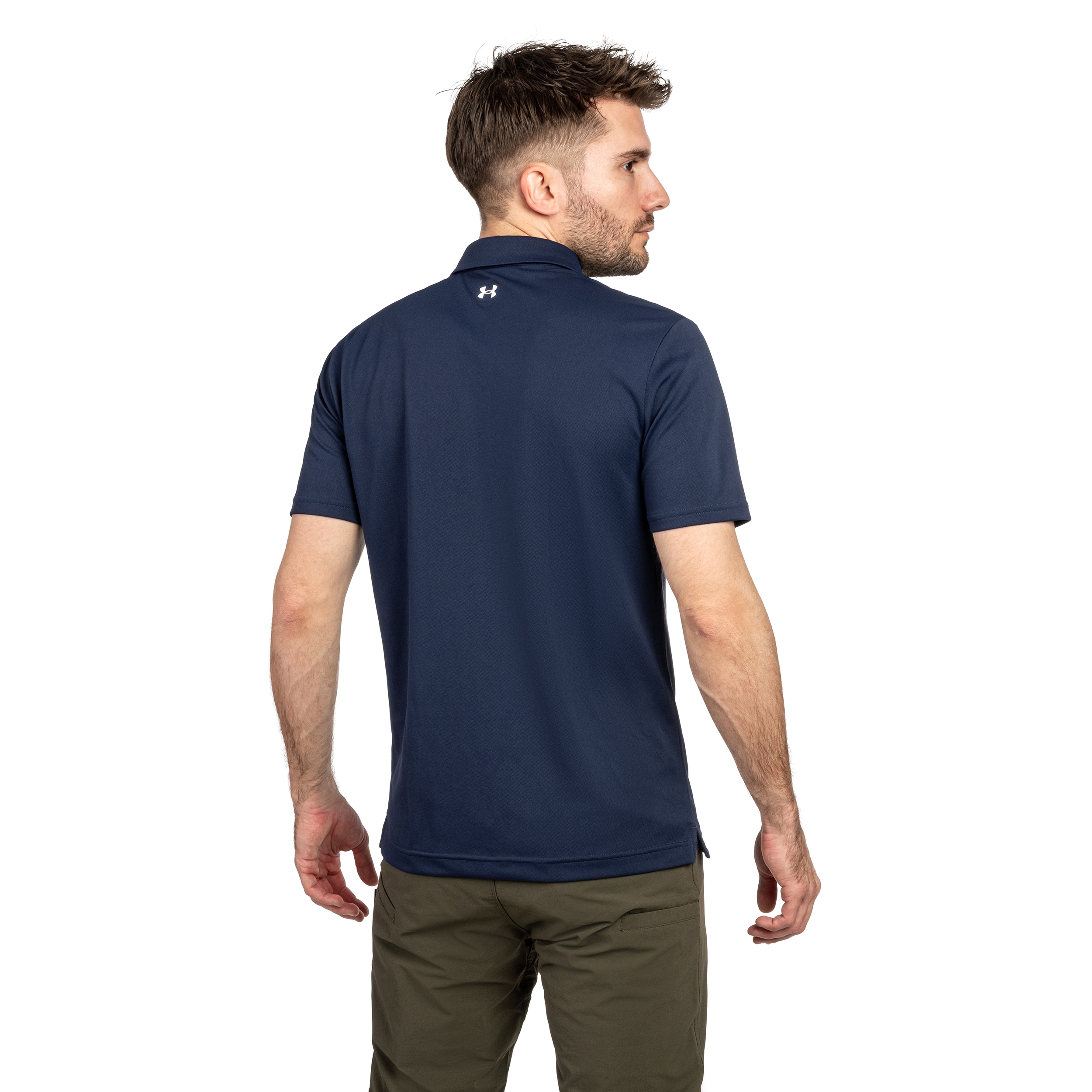 Термоактивна футболка поло Under Armour Tee To Green Pique - Navy Blue/White