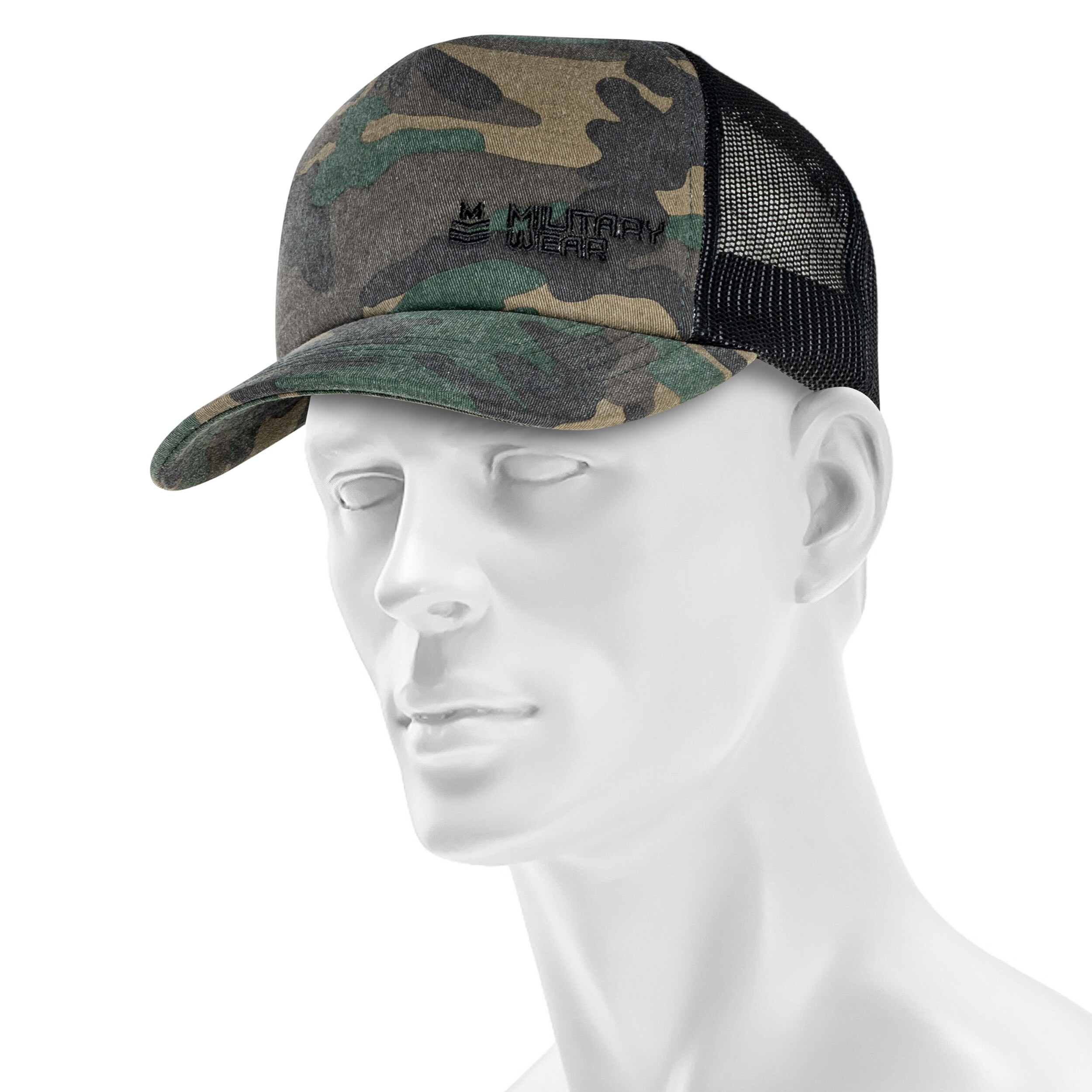 Бейсболка Military Wear Trucker Cap - Woodland/Black
