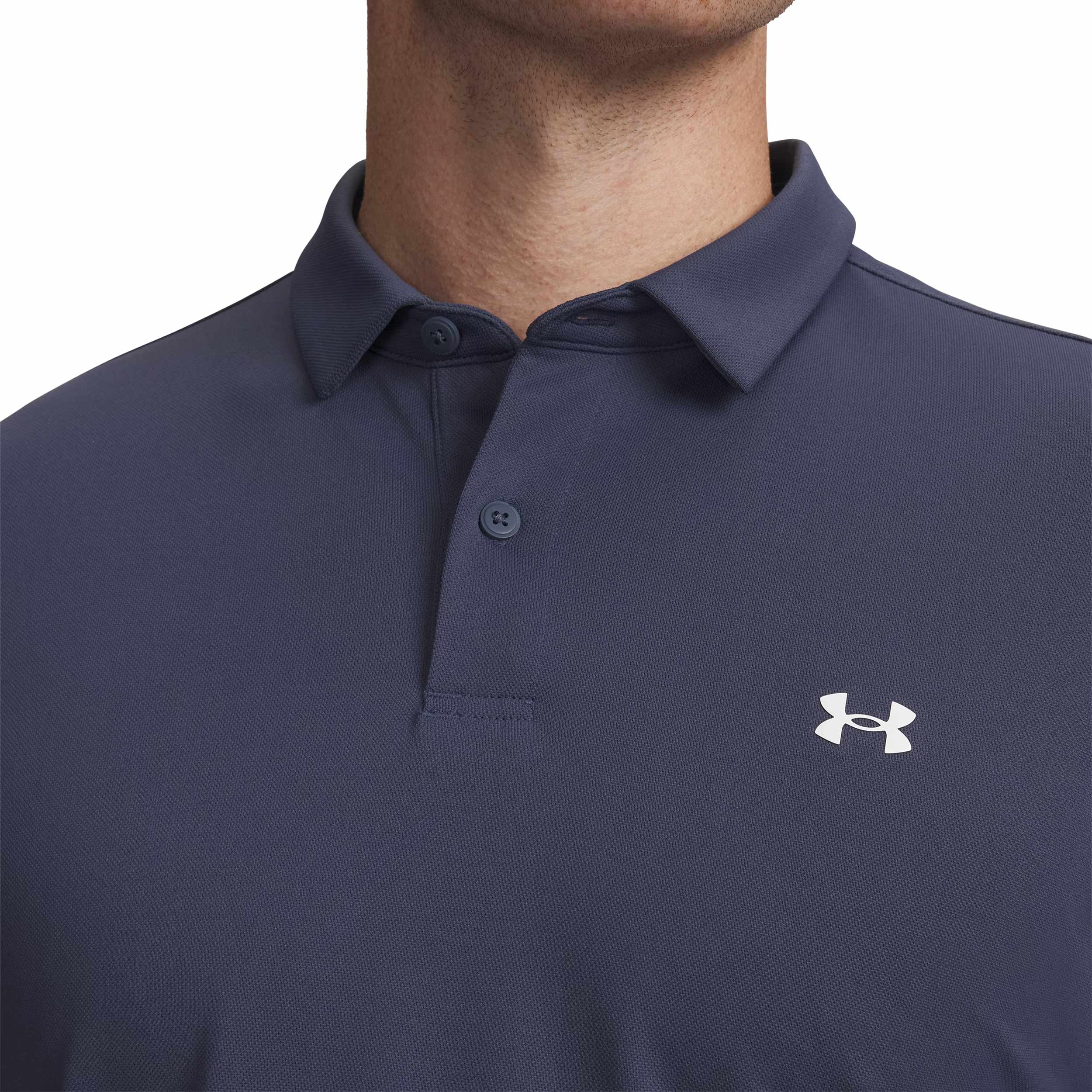 Термоактивна футболка поло Under Armour Tee To Green Pique - Downpour Gray / White