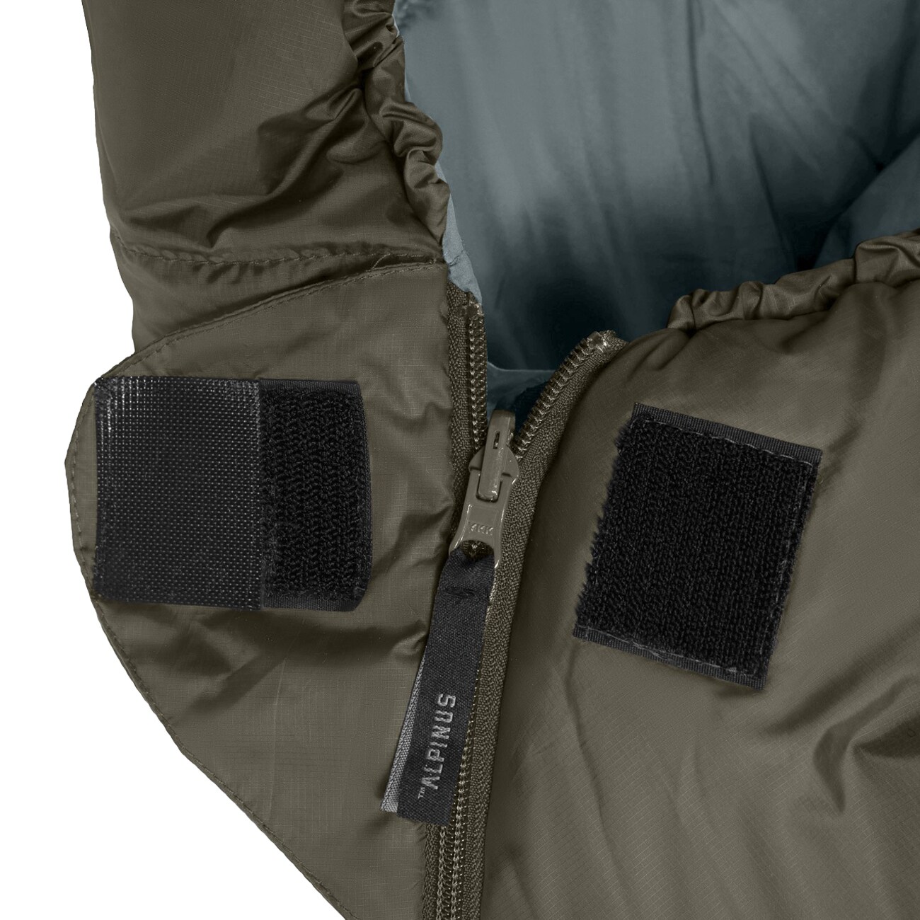 Спальний мішок Alpinus Wide & Long Fiber Pro 1250 Оливковий - правий