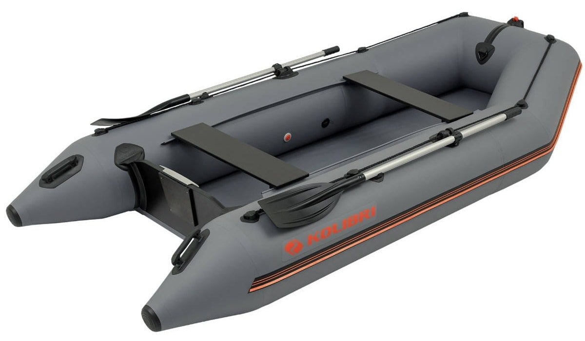Надувний човен Kolibri KM-330 з рулонною підлогою - Dark Grey