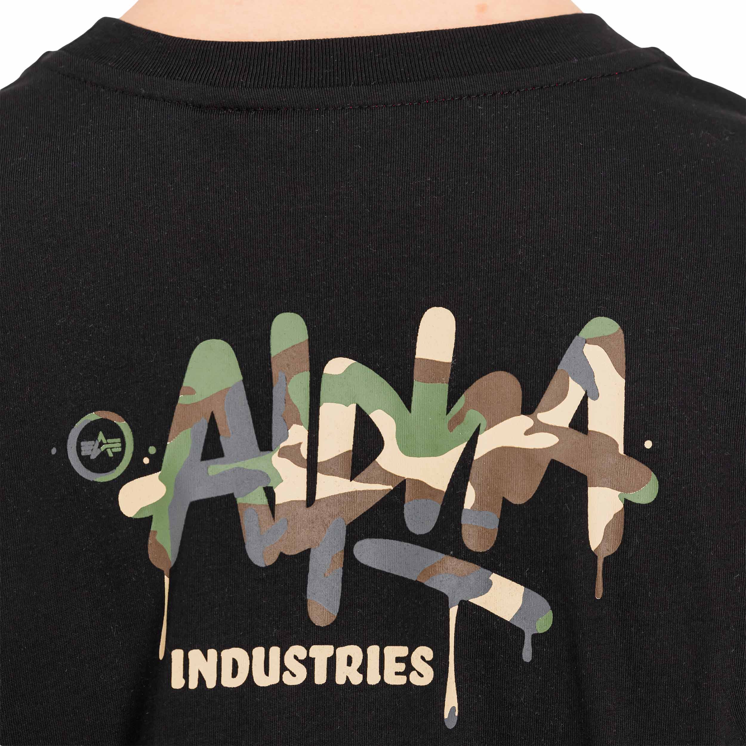 Футболка T-shirt Alpha Industries Signature Camo - Black