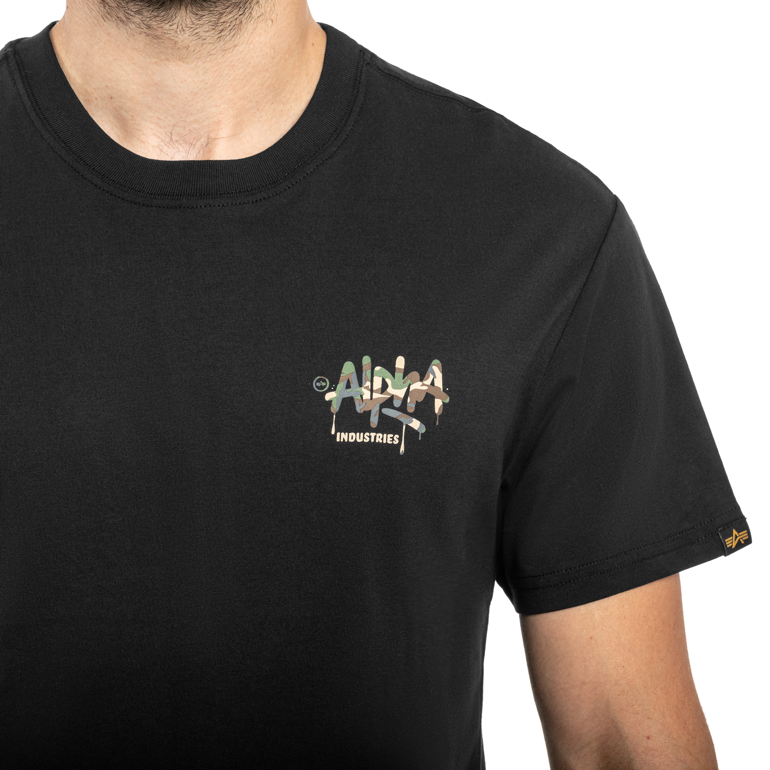 Футболка T-shirt Alpha Industries Signature Camo - Black