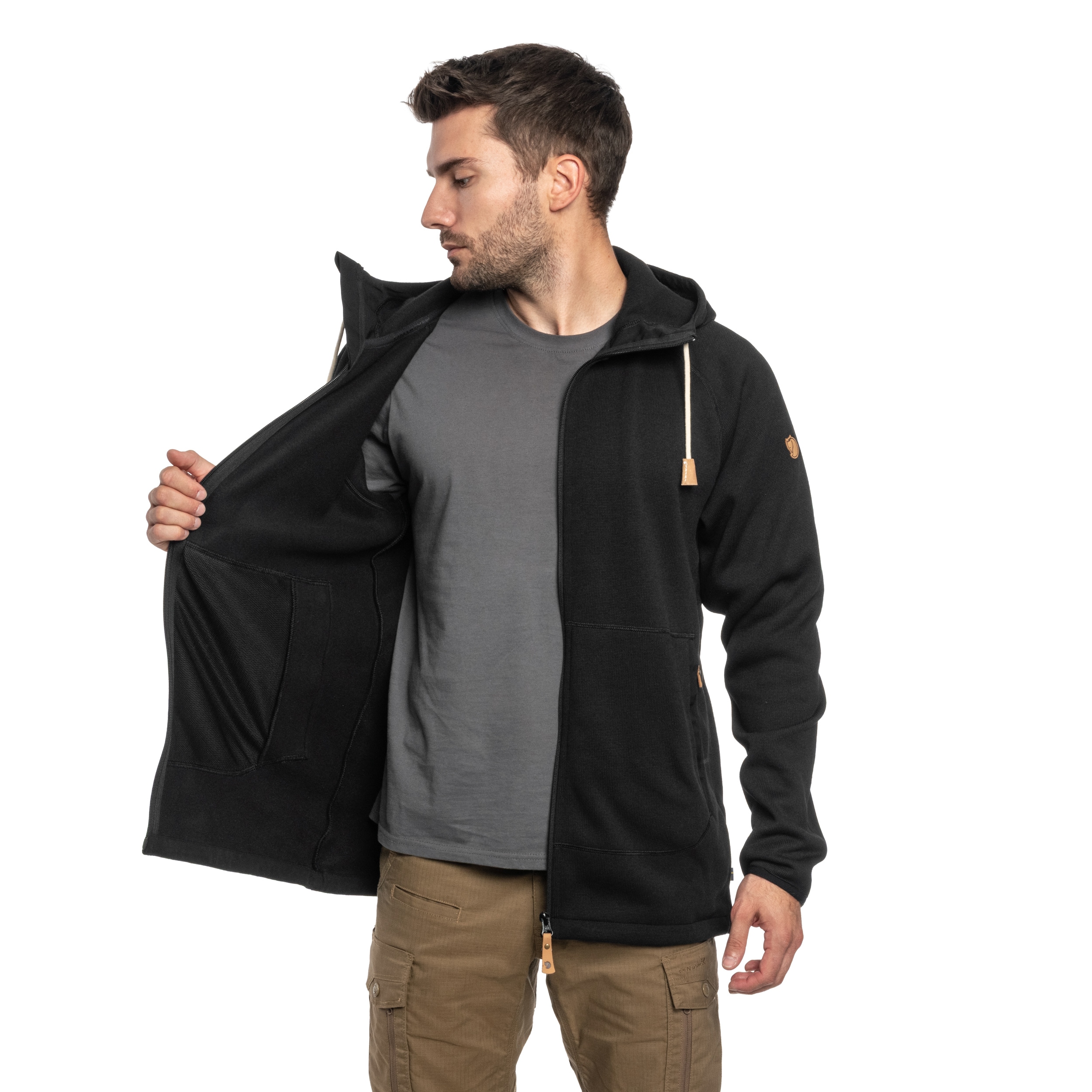 Флісова кофта Fjallraven Ovik Fleece Hoodie - Black