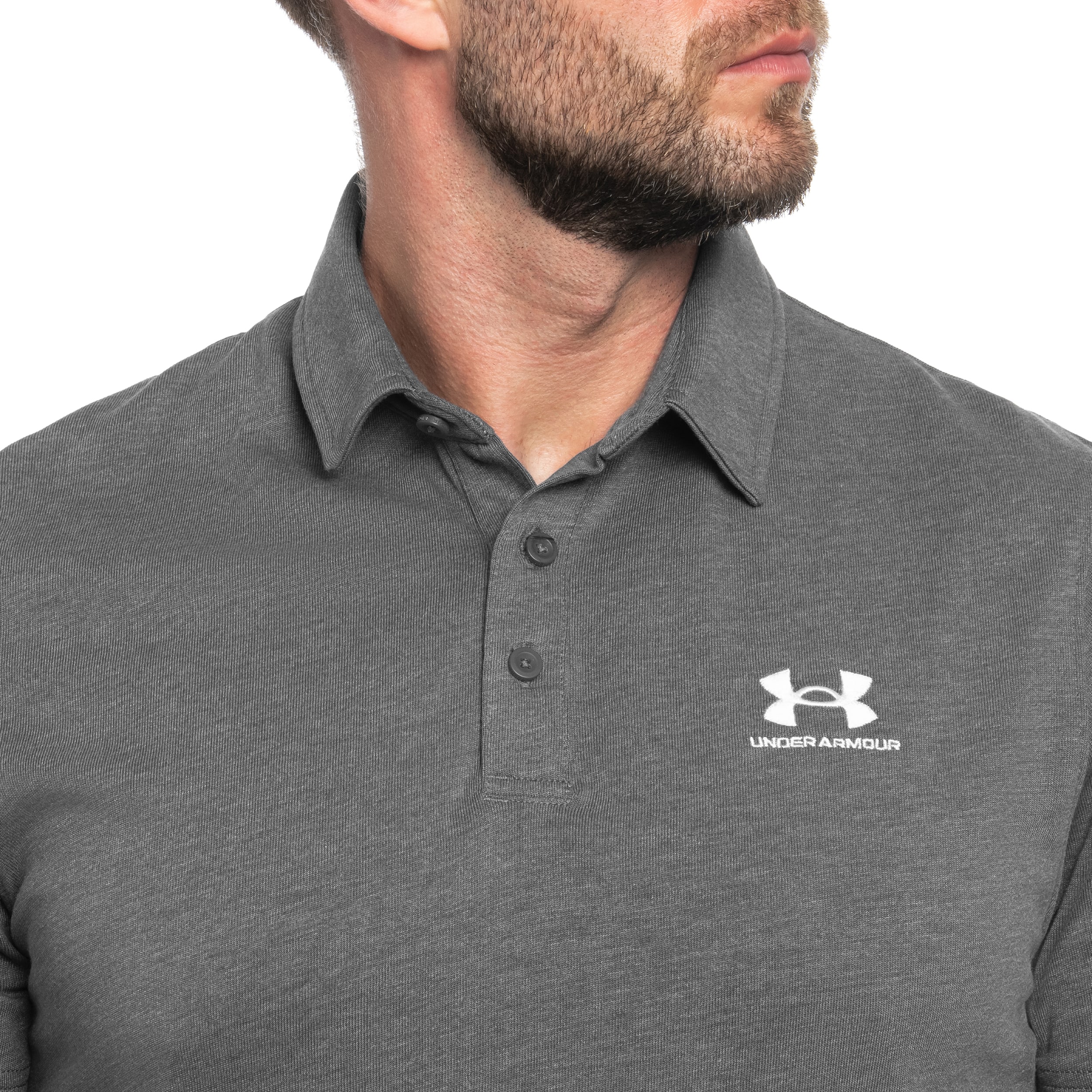 Футболка поло Under Armour Icon Polo - Castlerock Light Heather/White