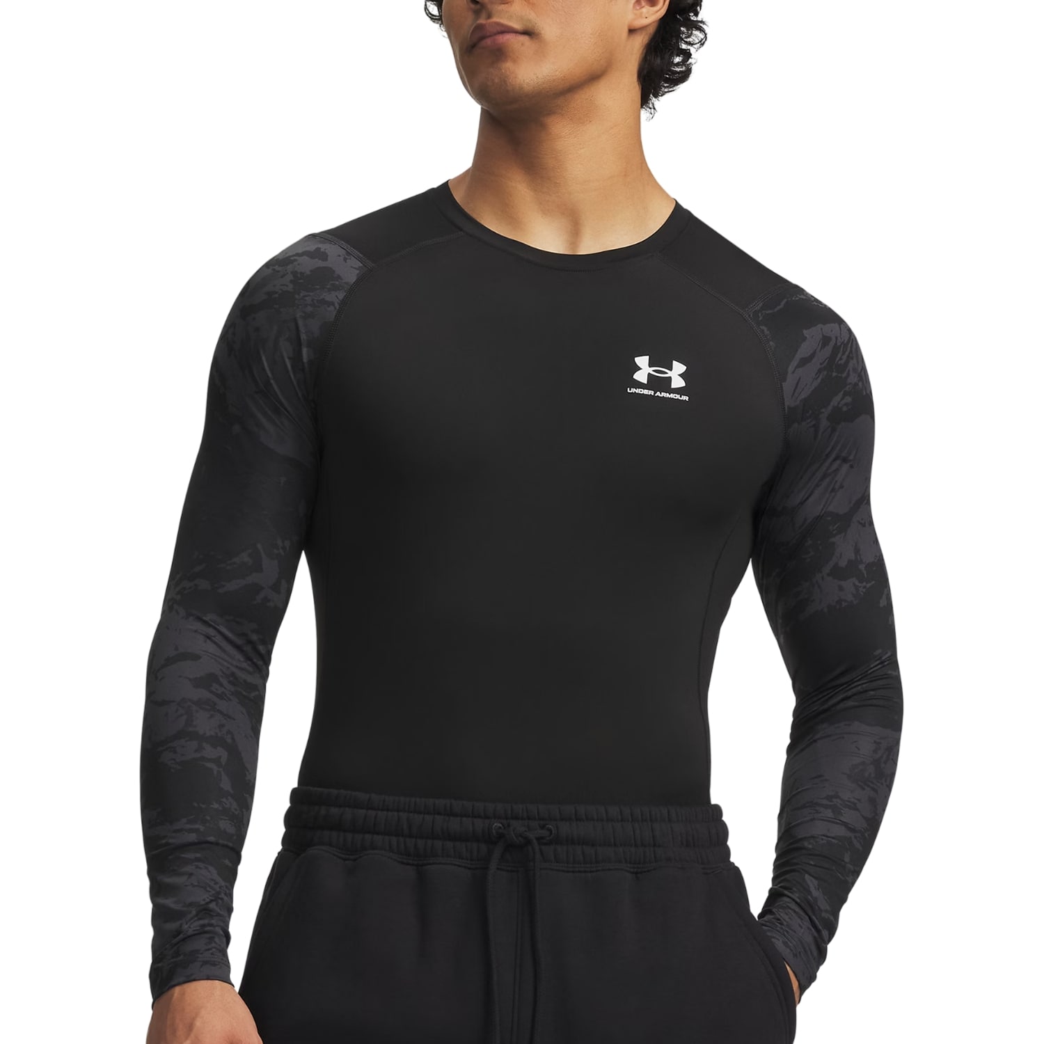 Термофутболка Under Armour HeatGear Compression Colorblock - Ultimate Black / White