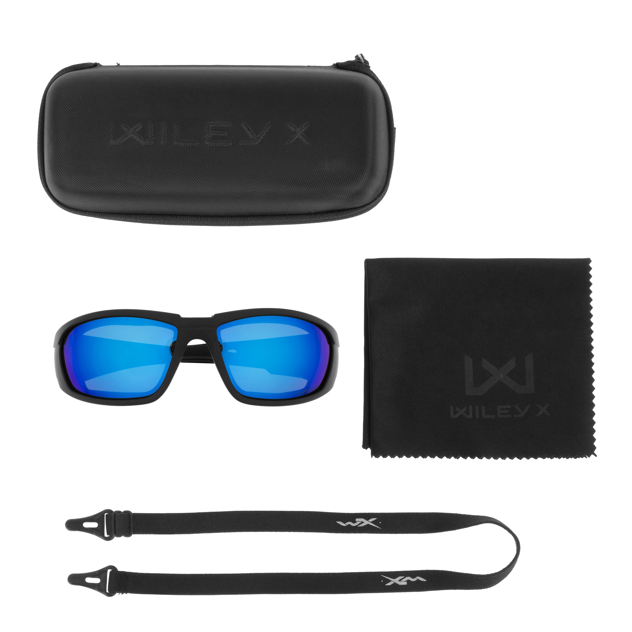 Тактичні окуляри Wiley X Boss - Captivate Polarized Blue Mirror/Matte Black