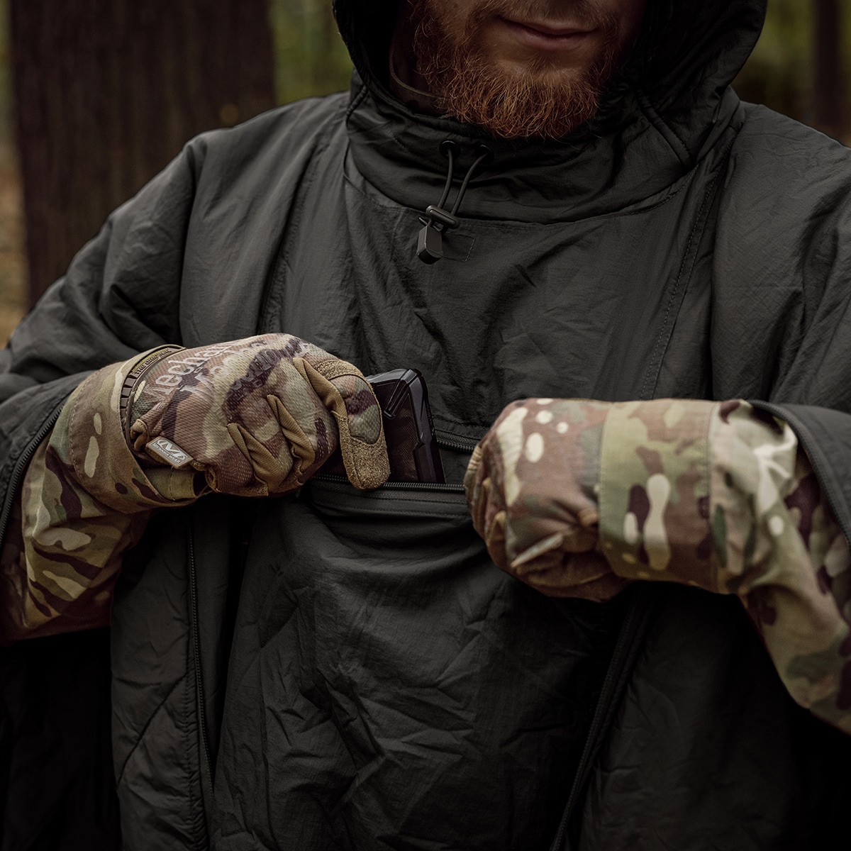 Пончо Helikon Swagman Roll Climashield Apex з функцією спального мішка - Shadow Grey