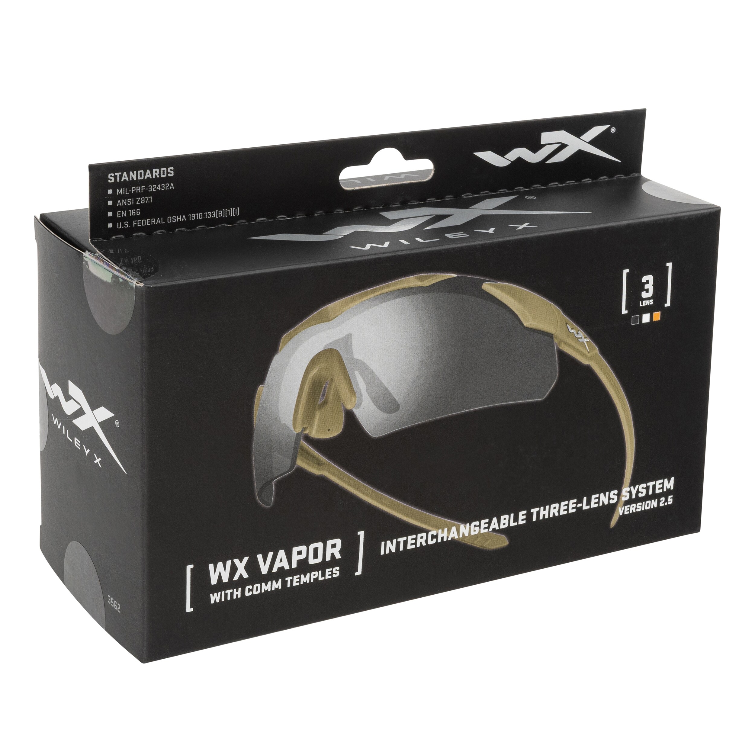 Тактичні окуляри Wiley X Vapor Comm 2.5 Set 3in1 - Matte Tan