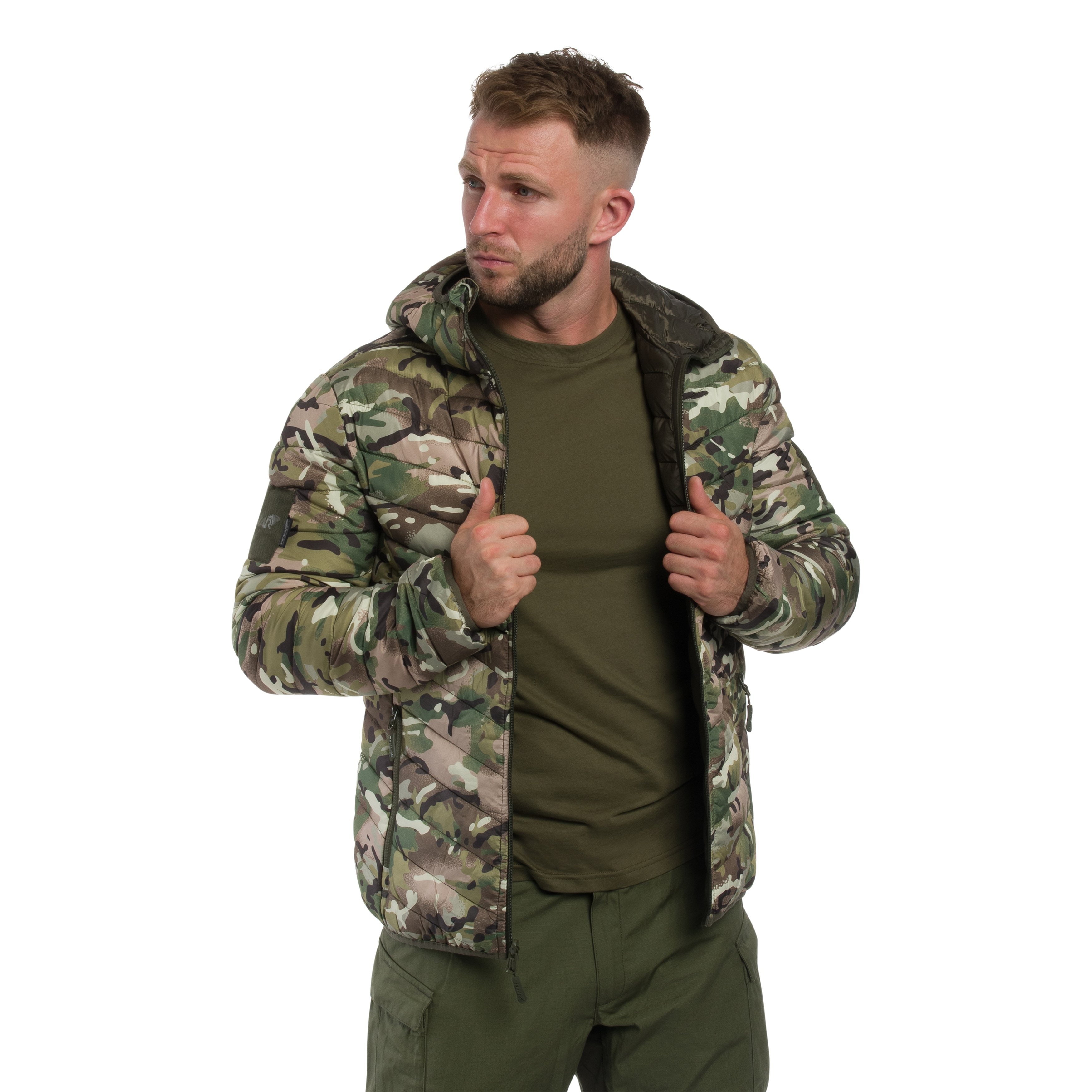 Куртка пухова двостороння Texar Reverse - Olive/Arid MC Camo