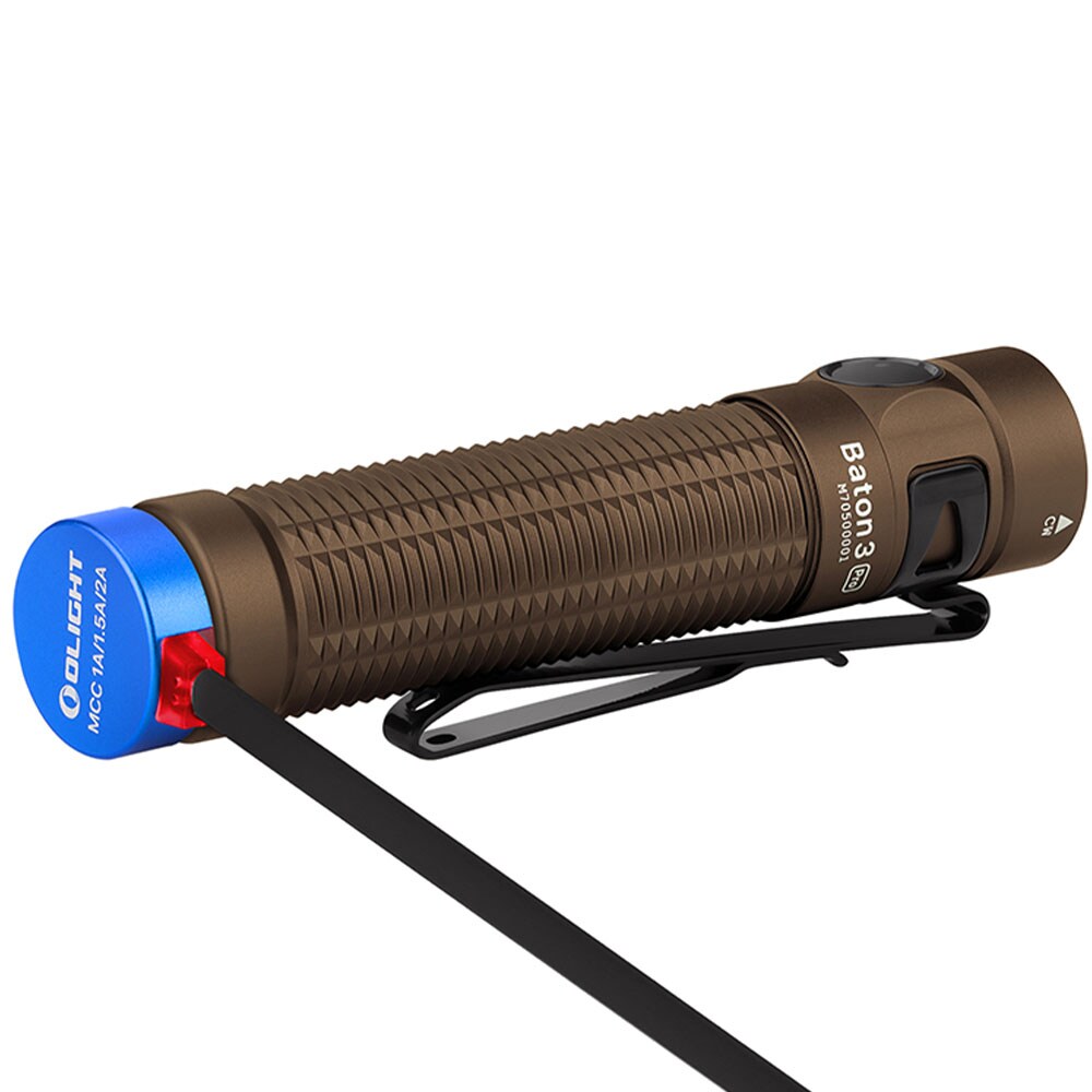 Акумуляторний ліхтарик Olight Baton 3 Pro Cool White Desert Tan - 1500 люменів