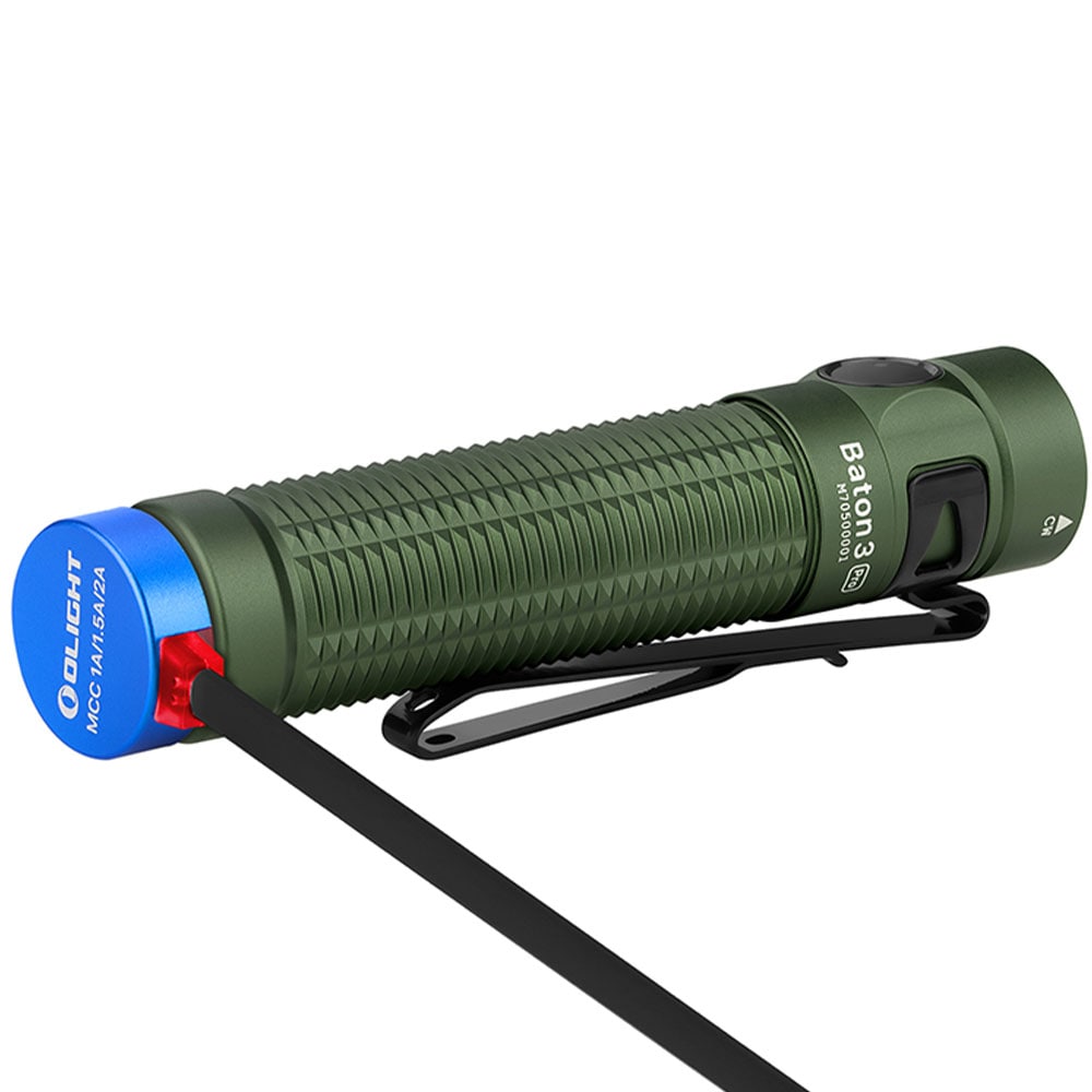 Акумуляторний ліхтарик Olight Baton 3 Pro Cool White OD Green - 1500 люменів