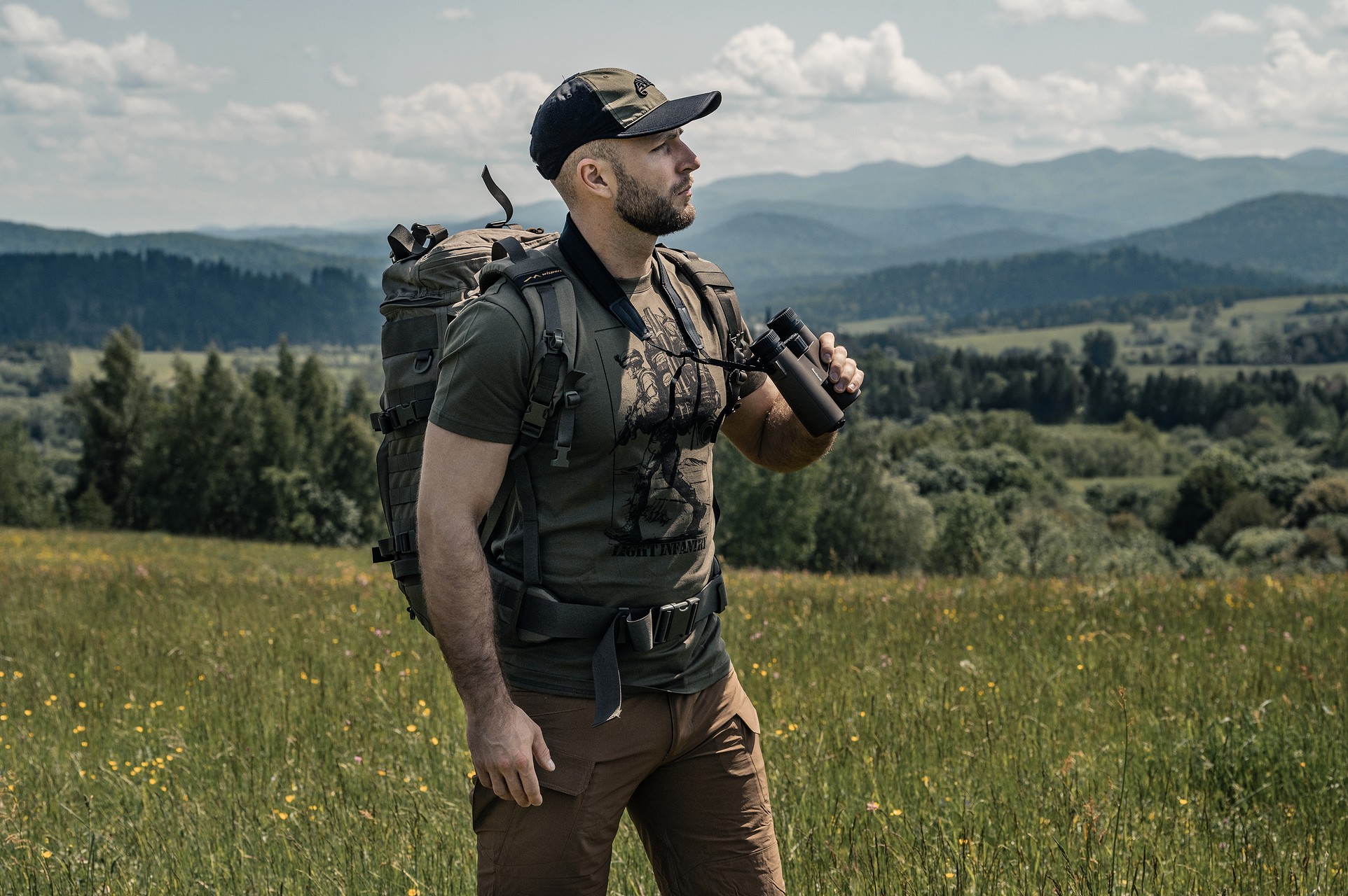 Бейсболка Helikon Logo Cap PolyCotton Rip-Stop - Black/Olive Green