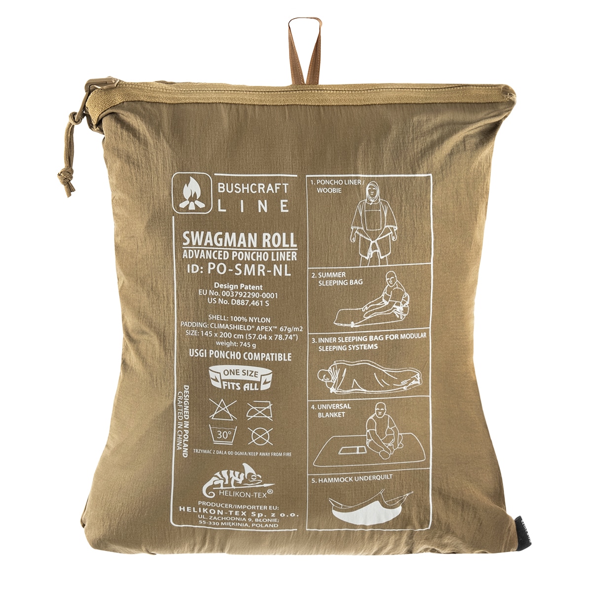 Пончо Helikon-Tex Swagman Roll Climashield Apex з функцією спального мішка - Coyote
