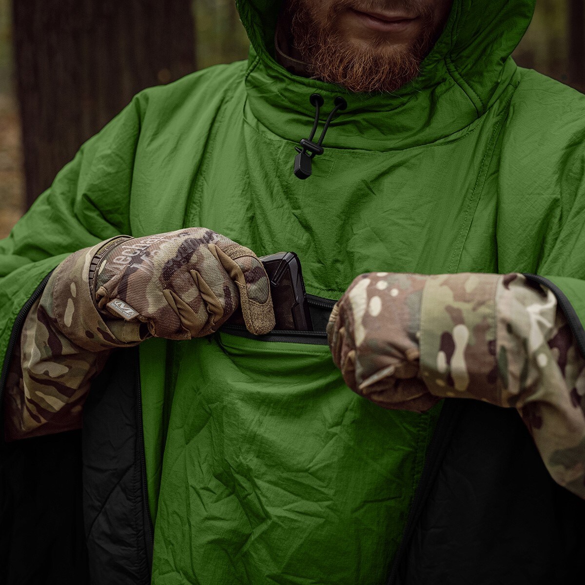 Пончо Helikon-Tex Swagman Roll Climashield Apex з функцією спального мішка - Grass Green