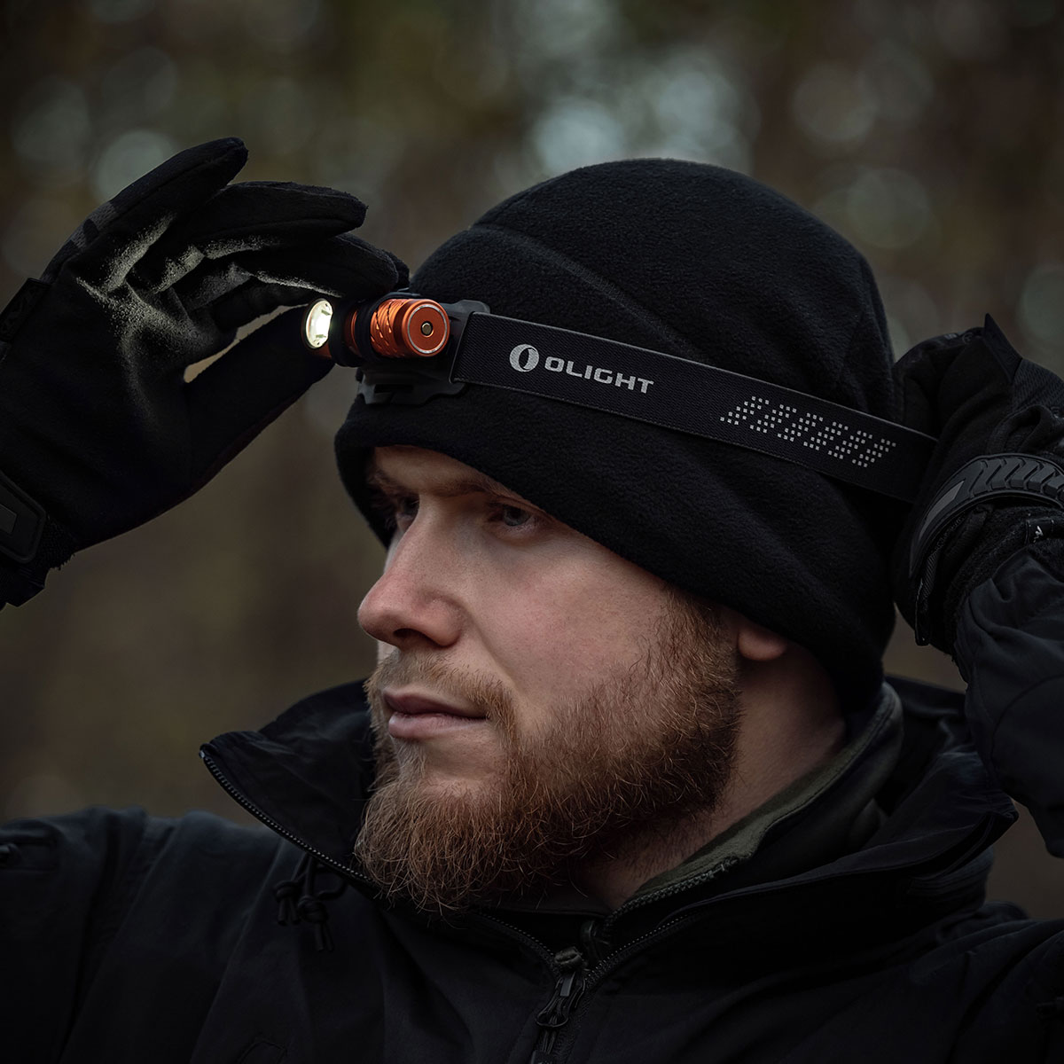 Налобний кутовий ліхтарик Olight Perun 2 Mini Kit Orange з пов'язкою - 1100 люменів