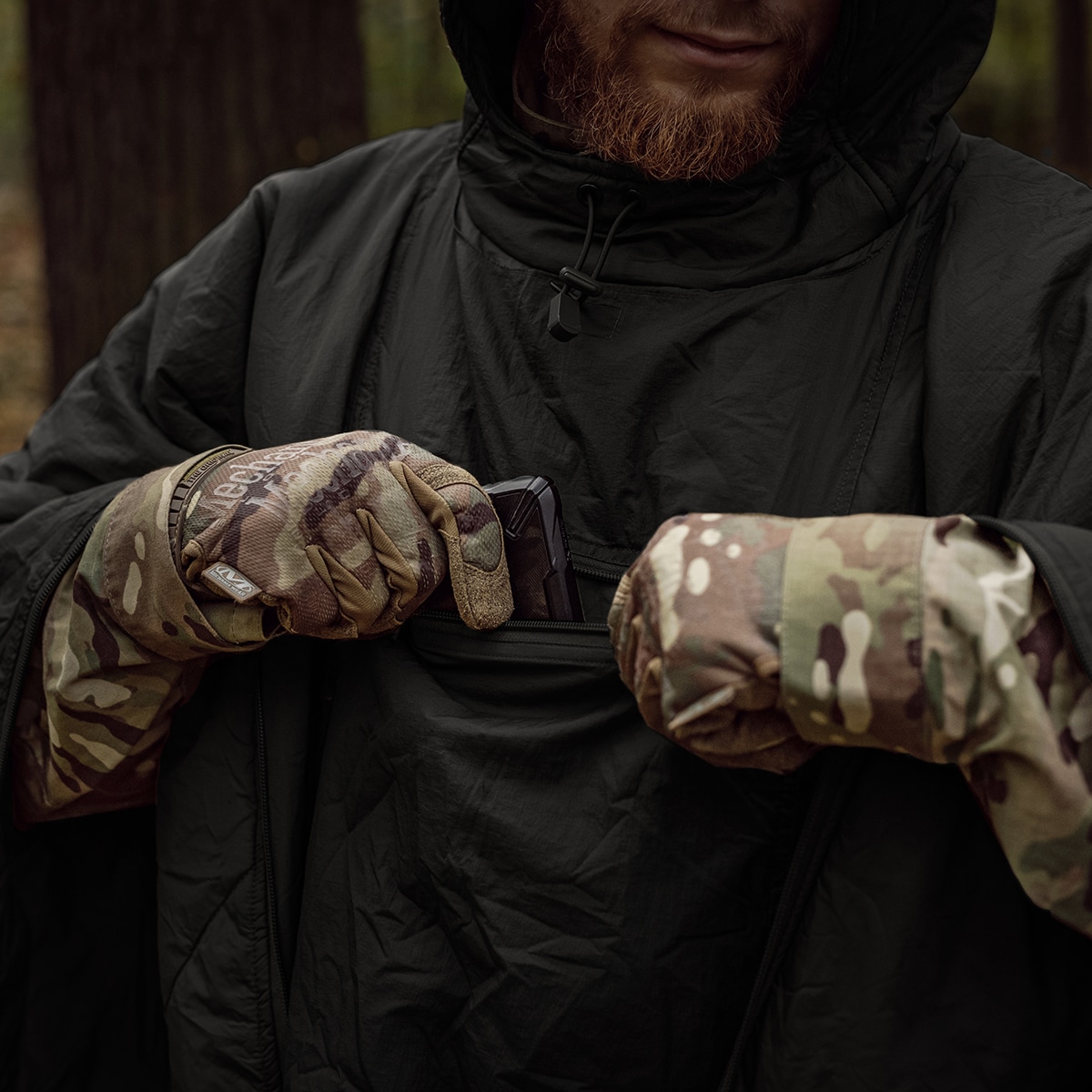 Пончо Helikon Swagman Roll Climashield Apex з функцією спального мішка - Black