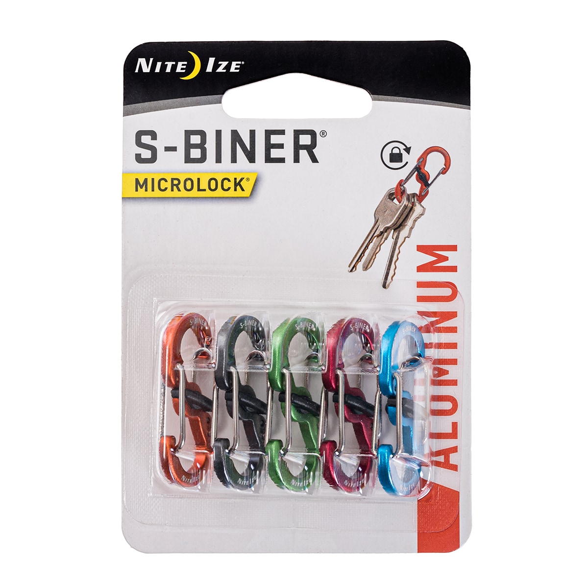 Гачок Nite Ize S-Biner MicroLock Aluminium з алюмінієвою застібкою - 5 шт.