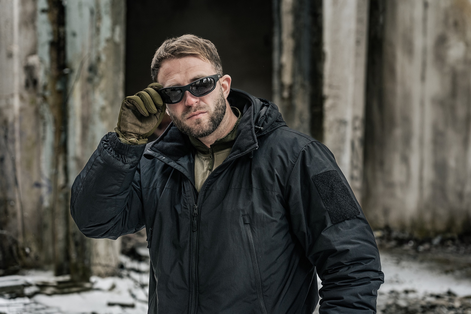 Сонцезахисні окуляри OPC Military Marines Black Matt Smoke Revo з поляризацією