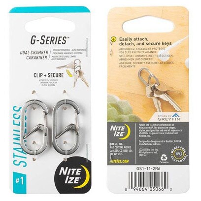 Nite Ize G-Series 1 Silver snap hook 2 шт.