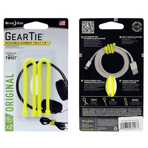 Стропи Nite Ize Gear Tie 6'' Neon Yellow 2 шт. GT6-2PK-33