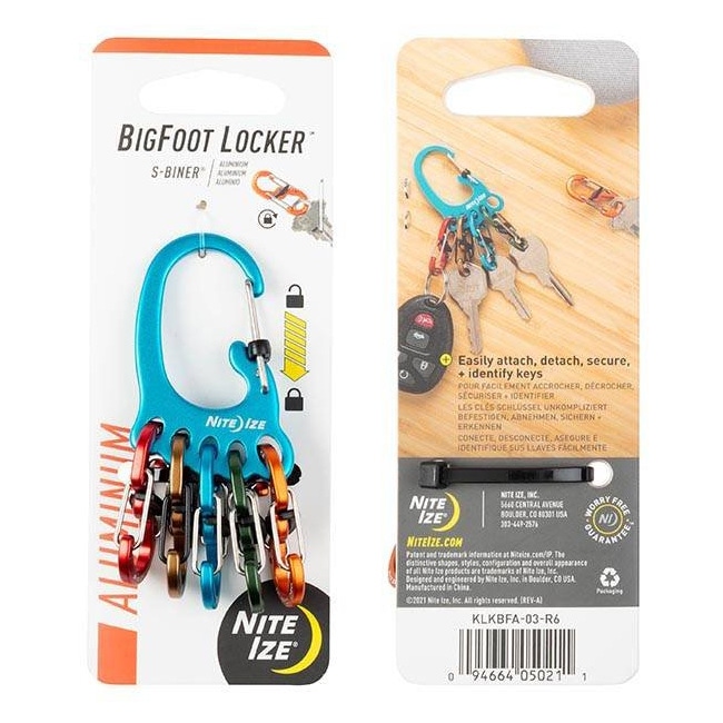 Nite Ize BigFoot Locker KeyRack Алюмінієвий брелок для ключів Nite Ize BigFoot Locker KeyRack