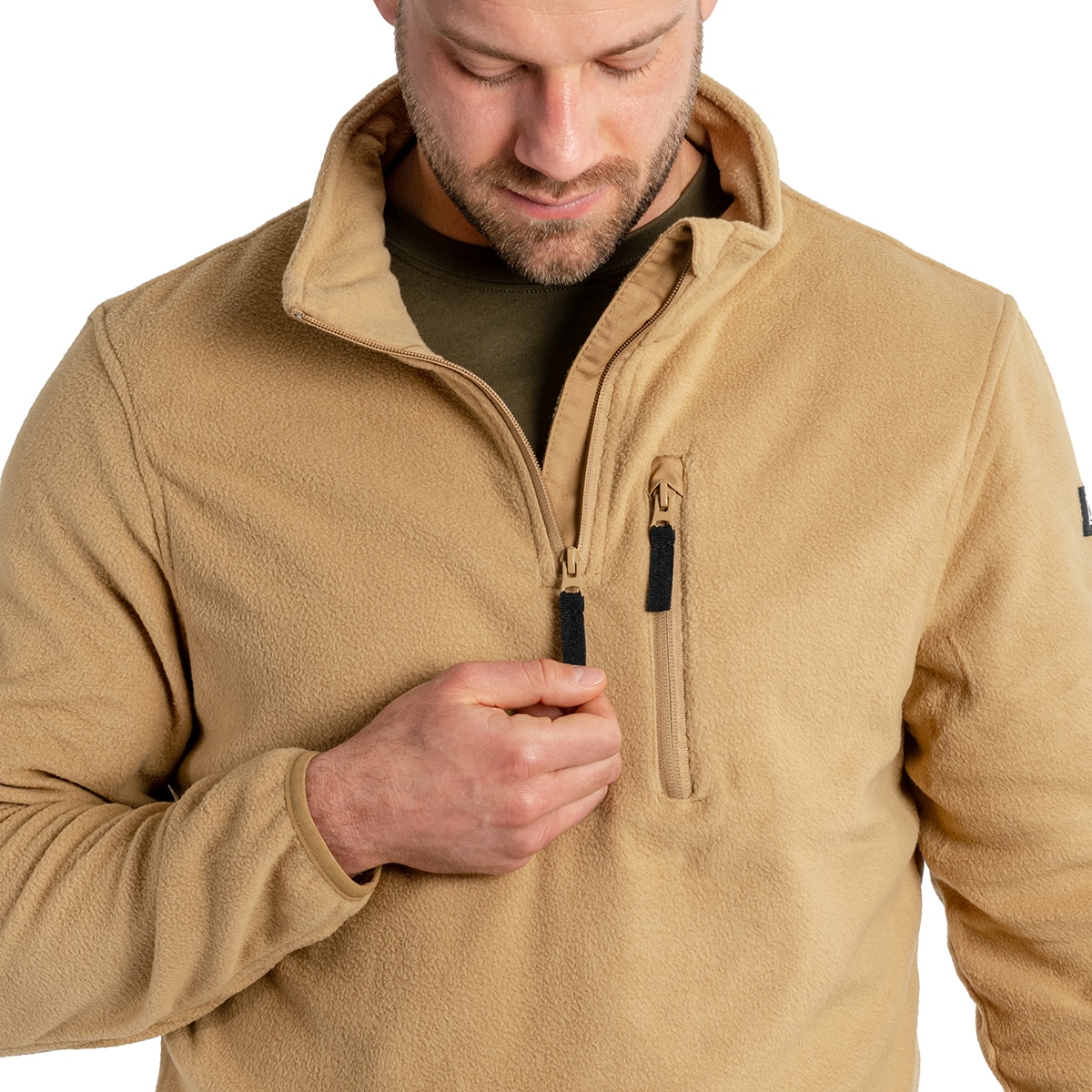 Флісова кофта Brandit Fleece Troyer - Coyote
