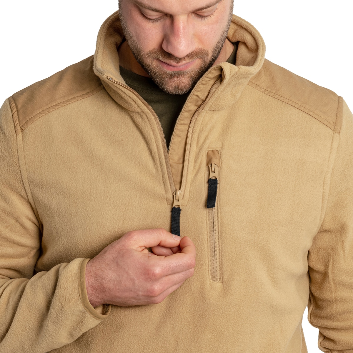 Флісова кофта Brandit Fleece Troyer Ripstop – Coyote