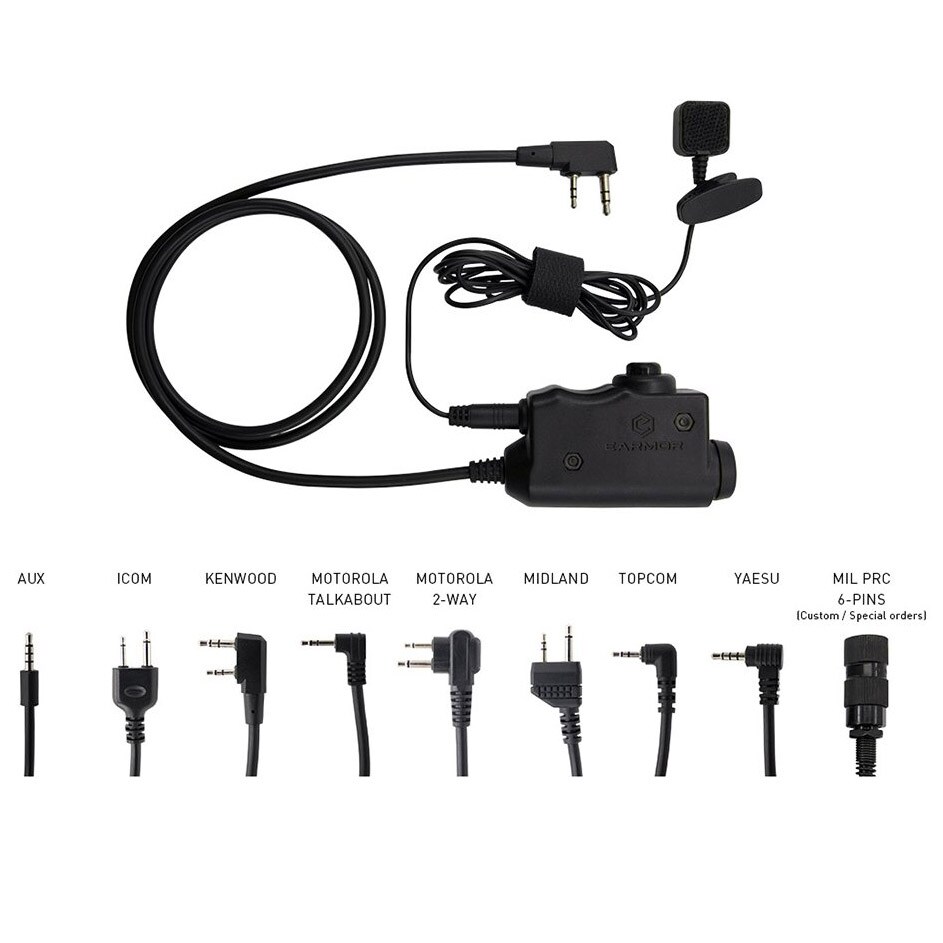 Військовий модуль M51 Earmor PTT для гарнітур - роз'єм Midland