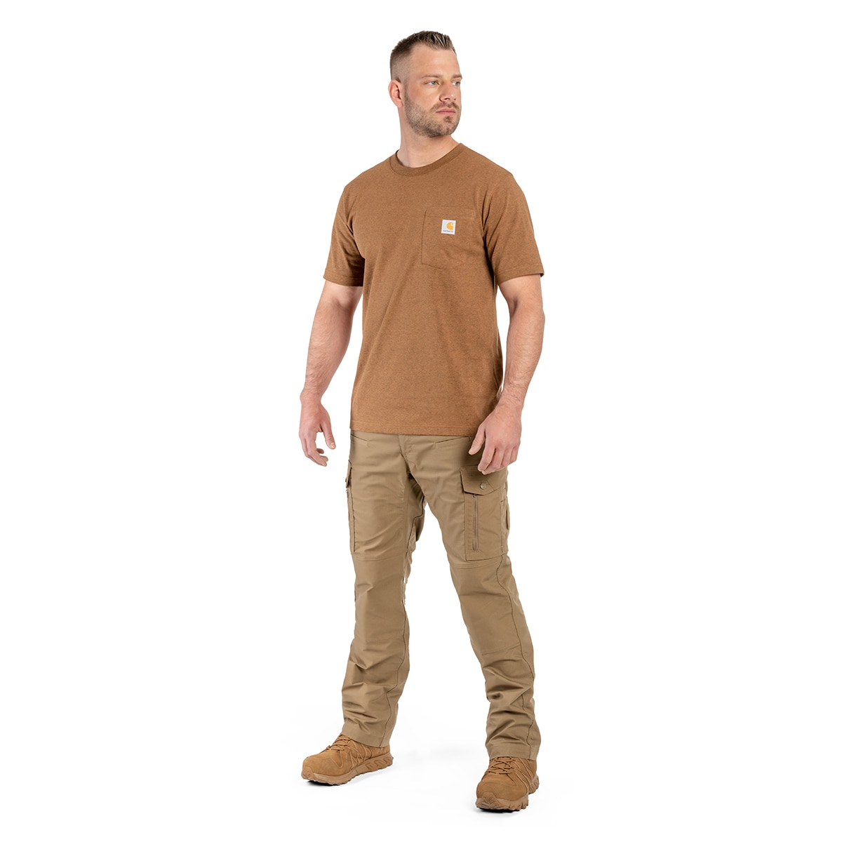 Футболка T-Shirt Carhartt K87 Pocket - Oiled Walnut Heather 