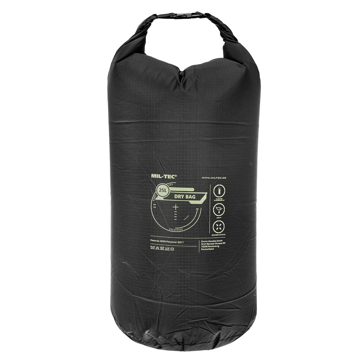 Водонепроникний мішок Mil-Tec Drybag 25 л - Black