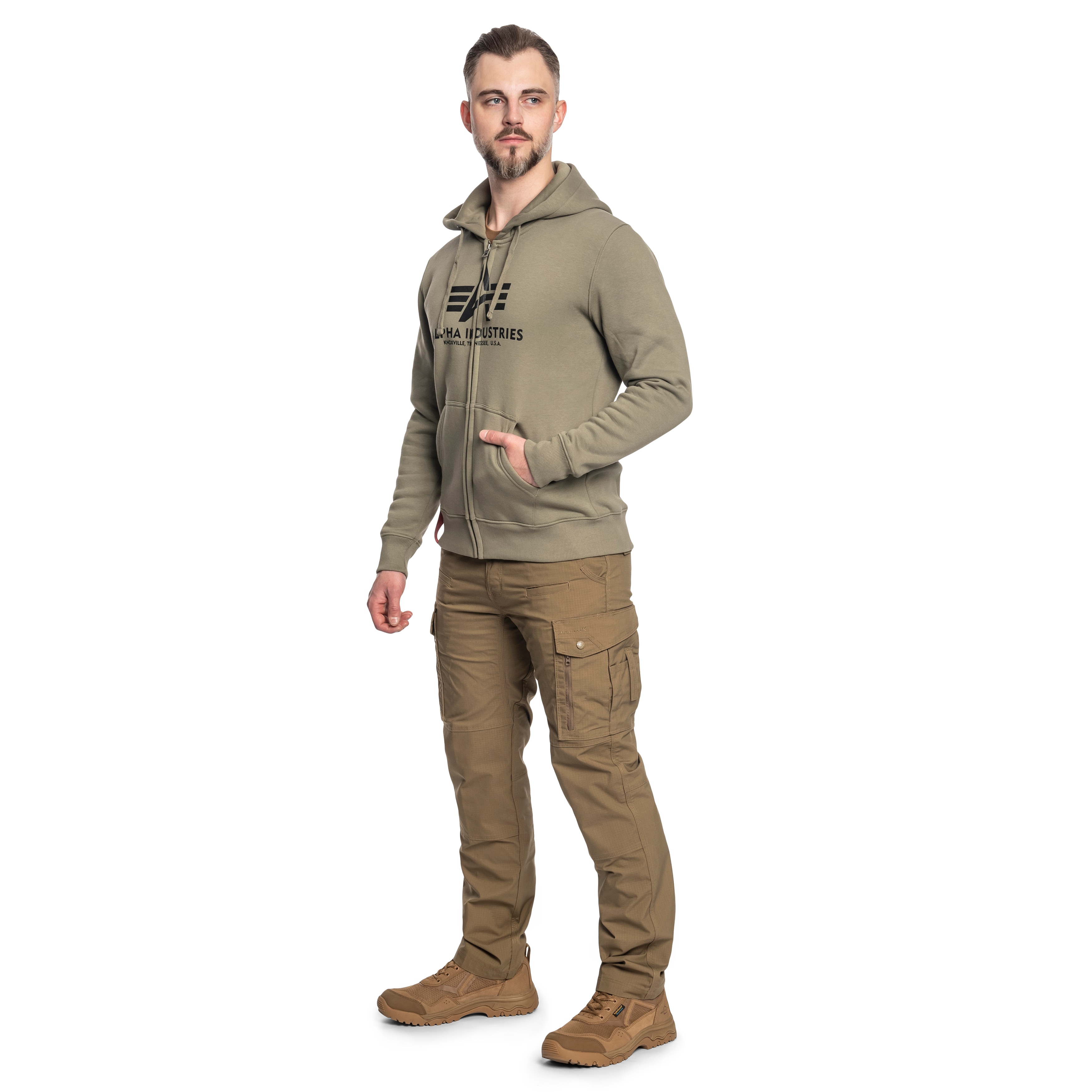 Кофта Alpha Industries Basic Zip Hoody - Olive