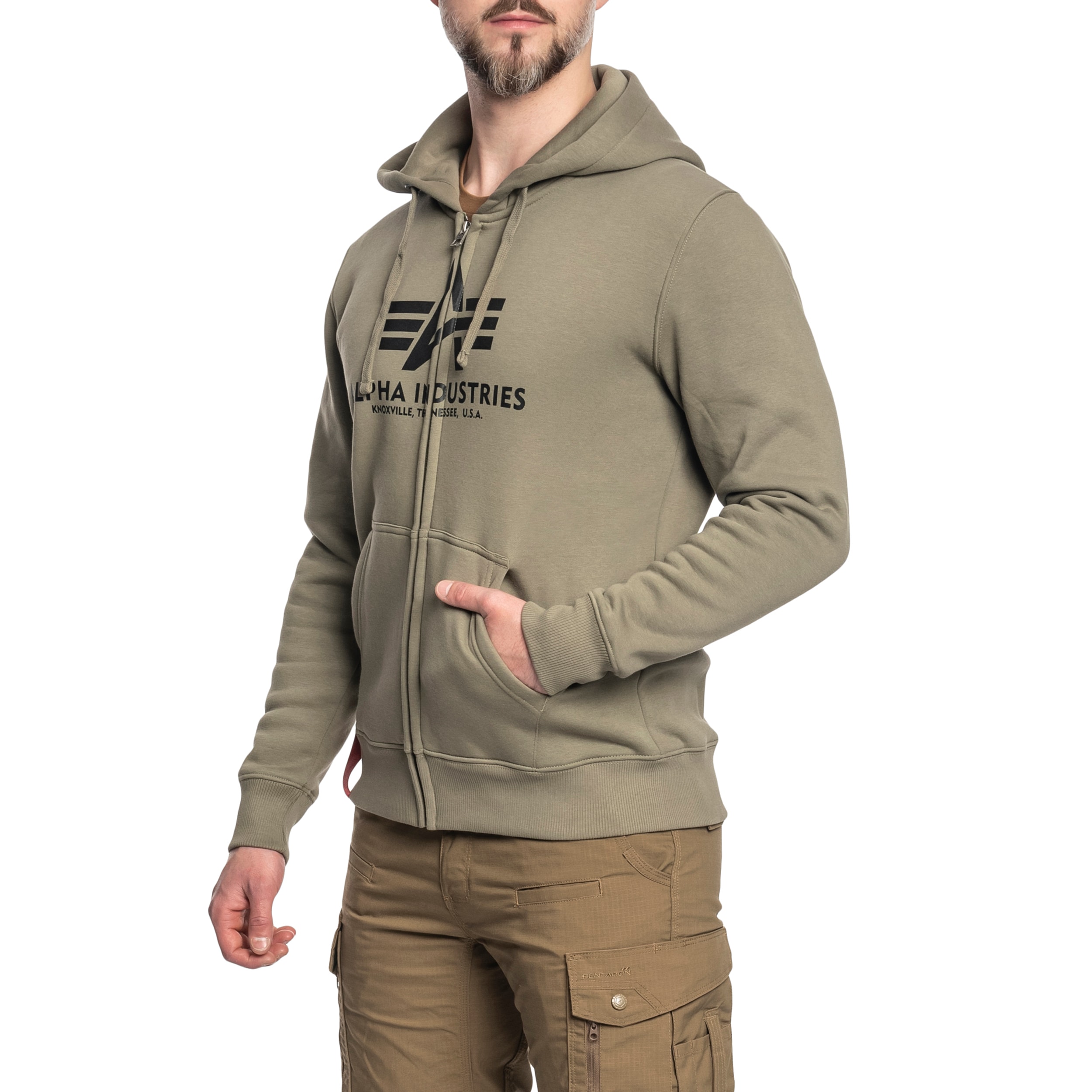 Кофта Alpha Industries Basic Zip Hoody - Olive