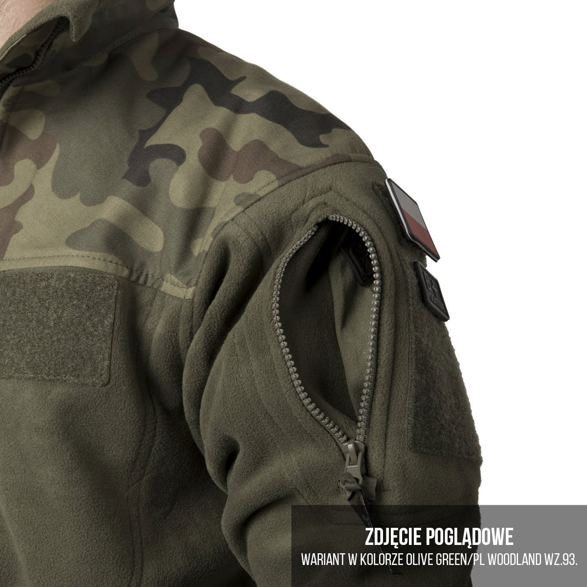 Флісова кофта Helikon-Tex Infantry - Black/wz.93 Pantera PL Woodland