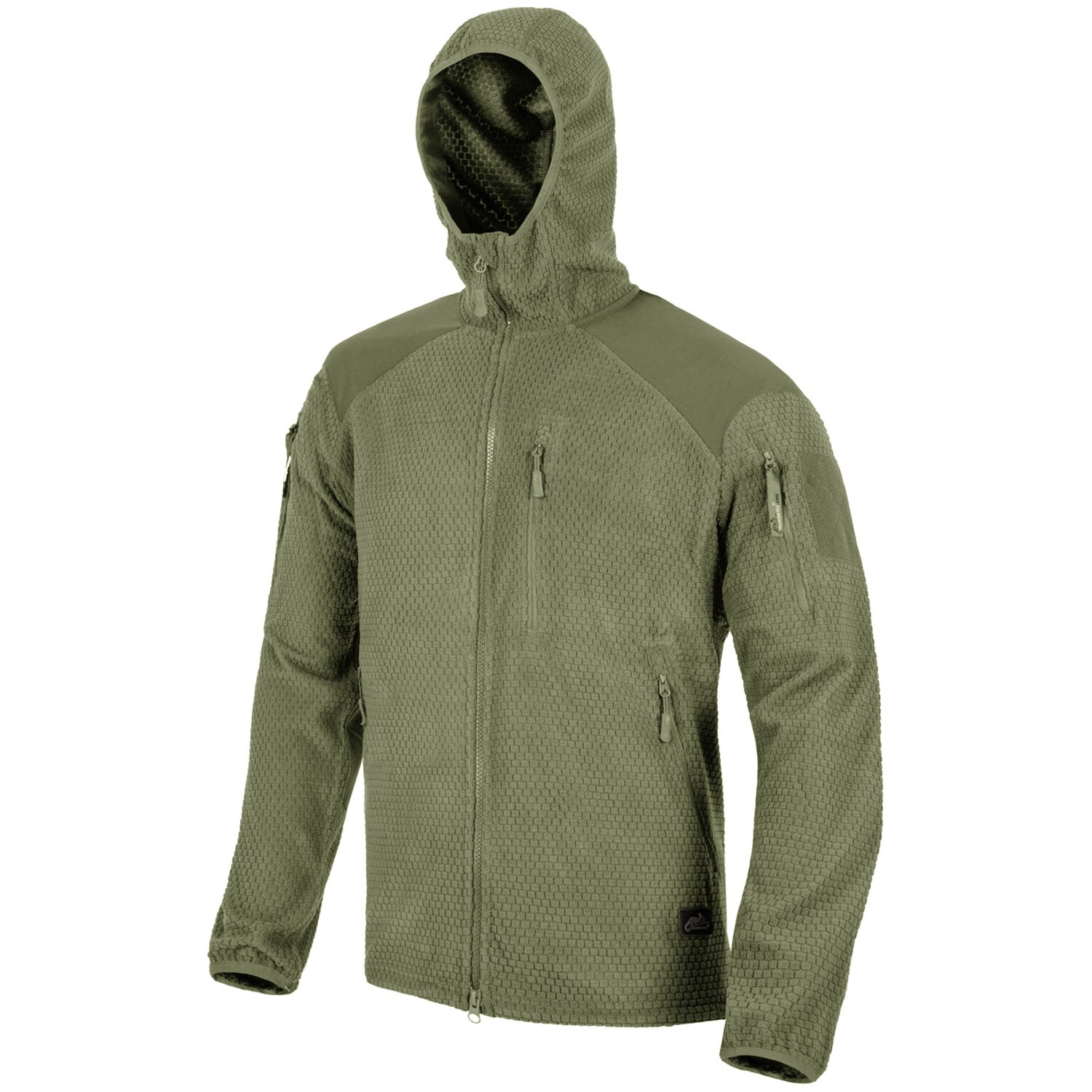 Флісова кофта Helikon Alpha Hoodie Grid Fleece - Olive Green