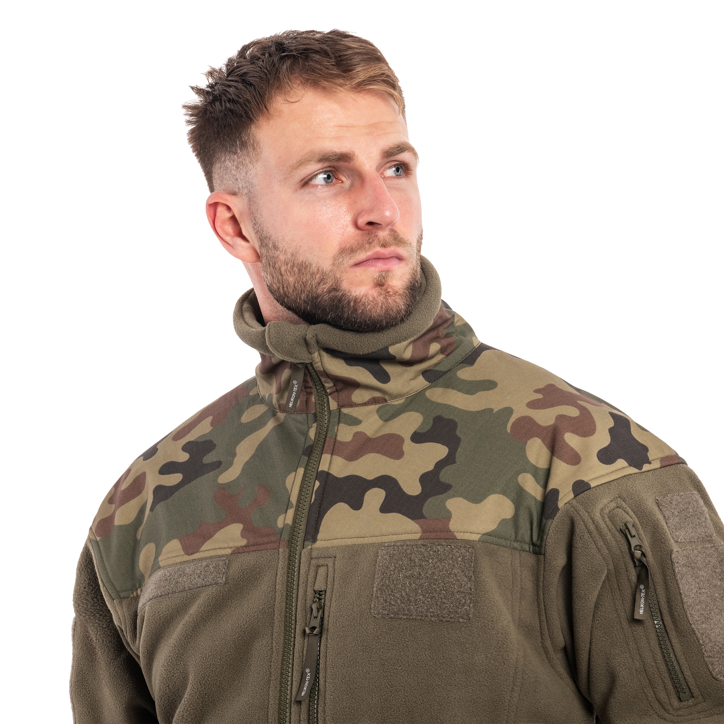 Флісова кофта Helikon Infantry - Olive Green/PL Woodland wz.93