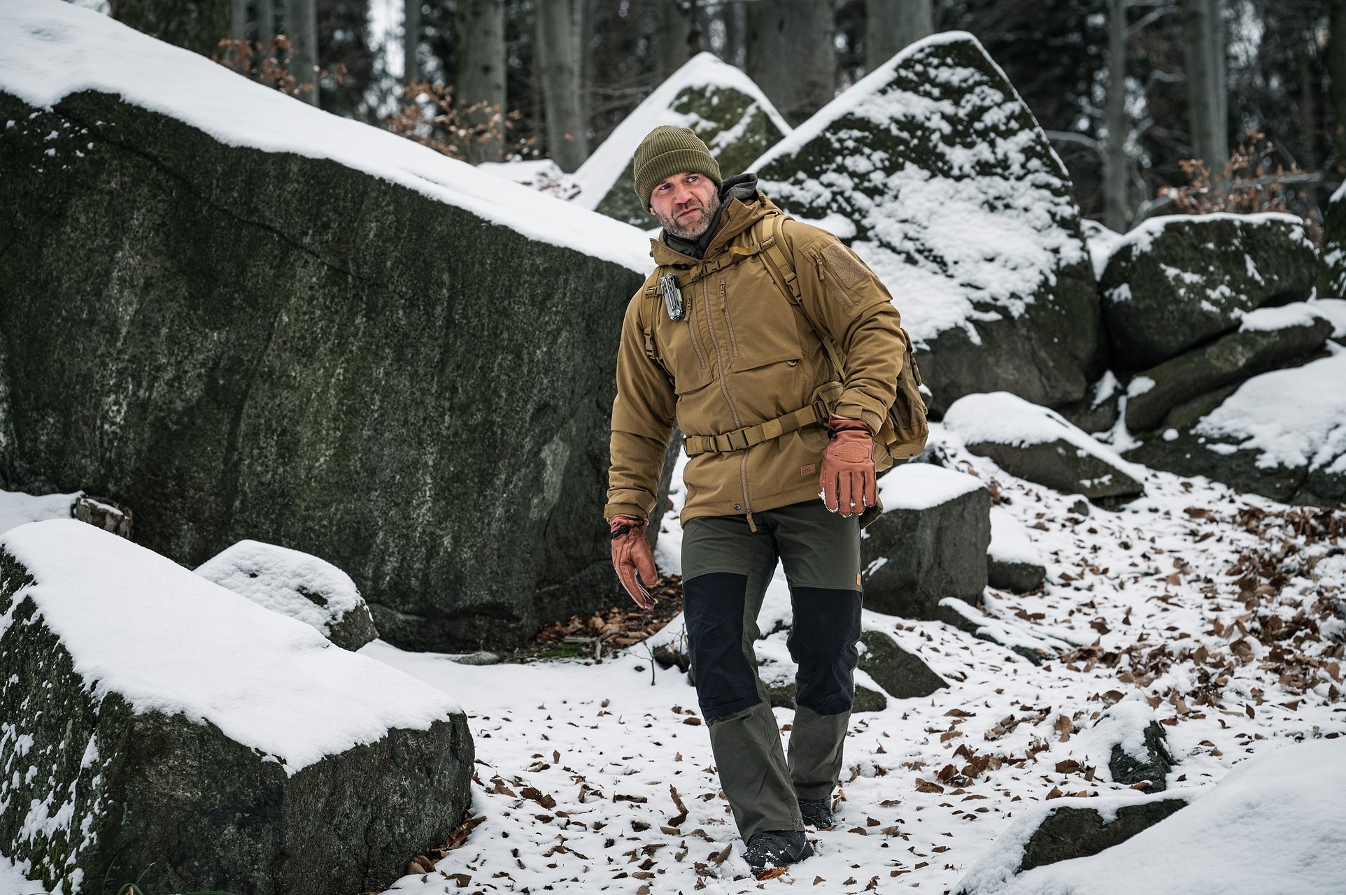 Штани Helikon Woodsman Штани - Тайга Зелені / Чорні