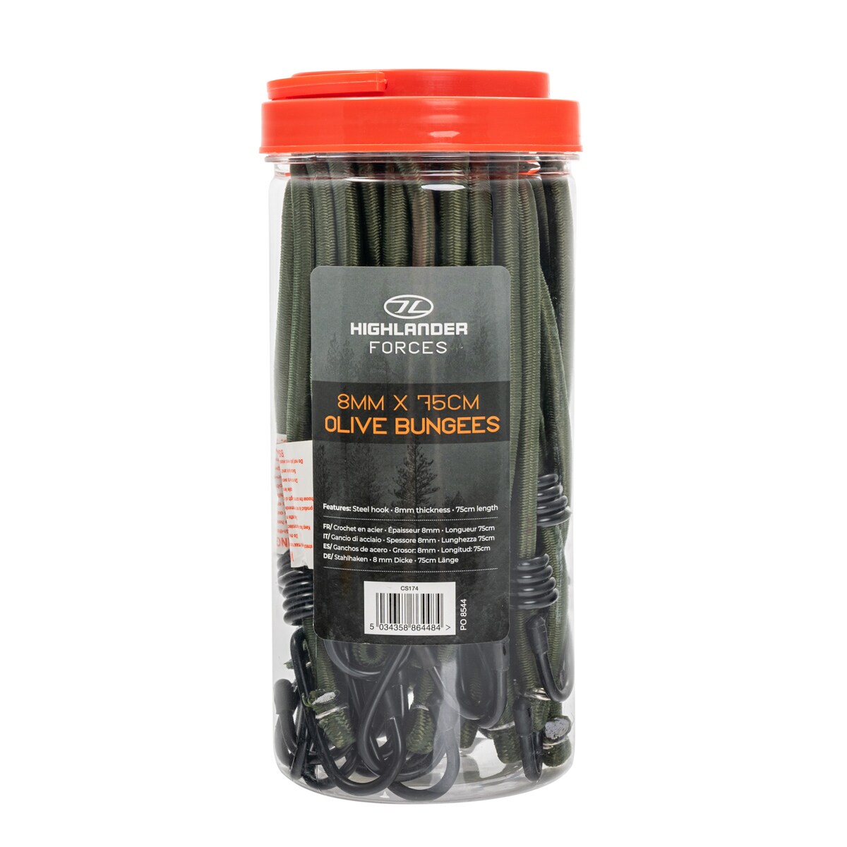 Мотузка bungee Highlander Outdoor 8 мм x 75 см 12 шт. - Olive