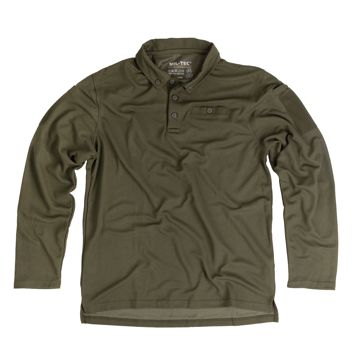 Футболка поло Long Sleeve Mil-Tec Tactical Quickdry - Olive