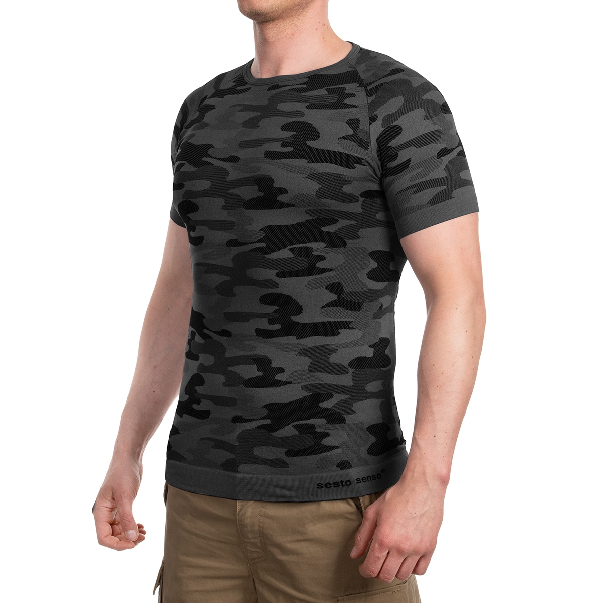 Термоактивна футболка з коротким рукавом Sesto Senso Thermo Active - Dark Camo
